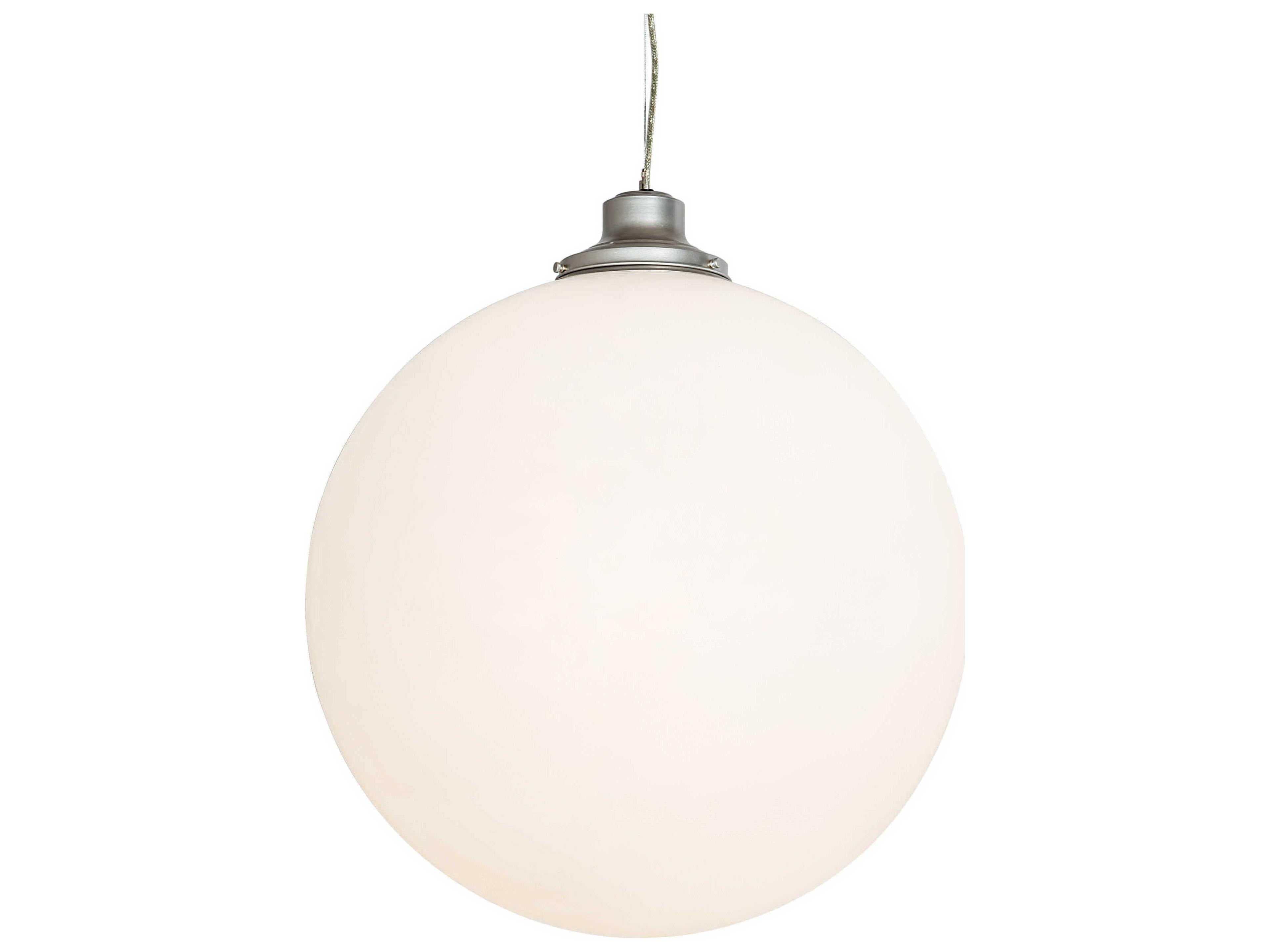 Bola 1-Light Nickel White Globe Pendant