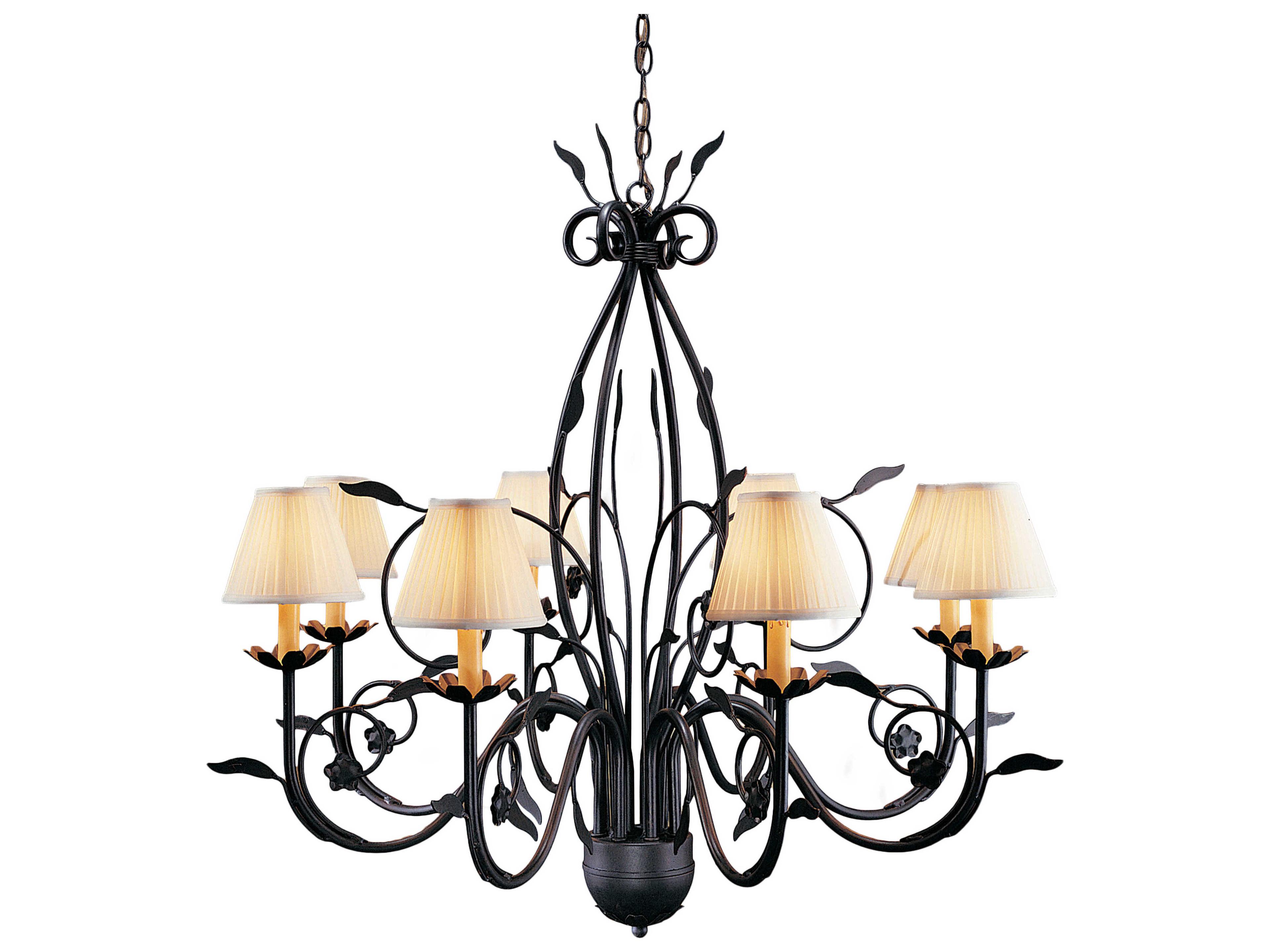 Bordeaux 8-Light Rustic Iron Gray Empire Chandelier
