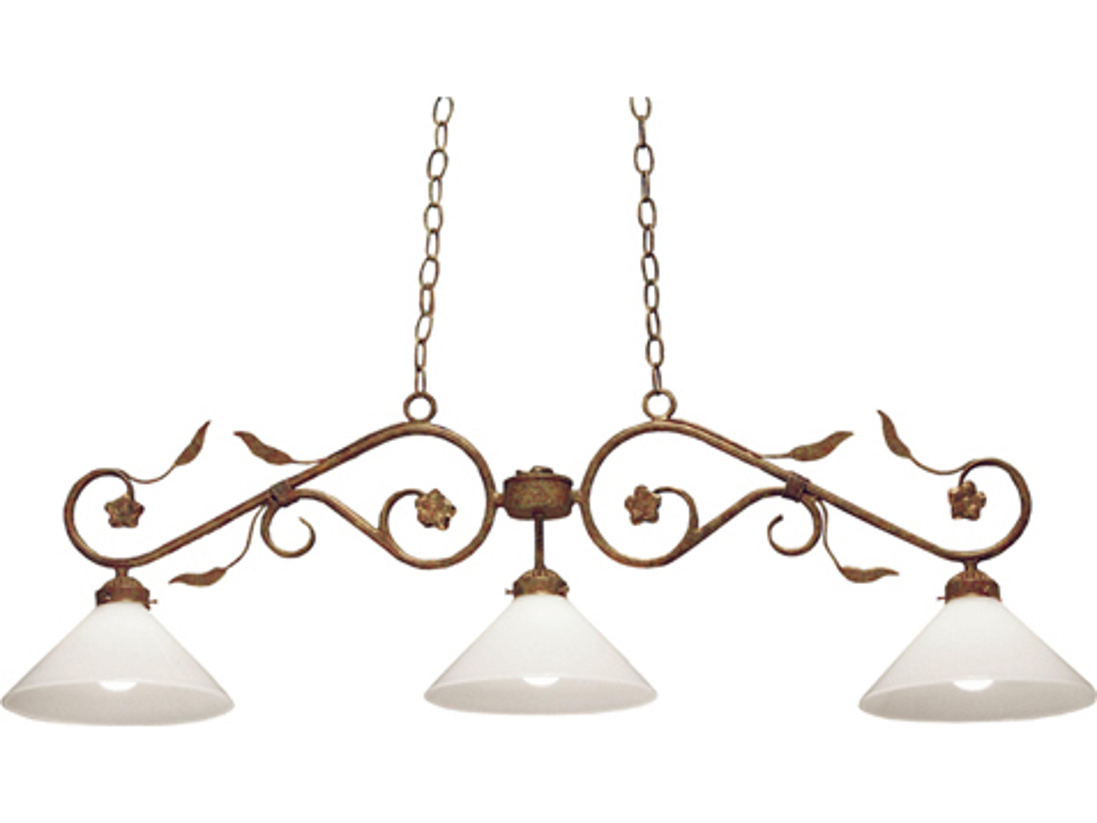 Bordeaux 3-Light Rusty Nail Brown Glass Island Pendant