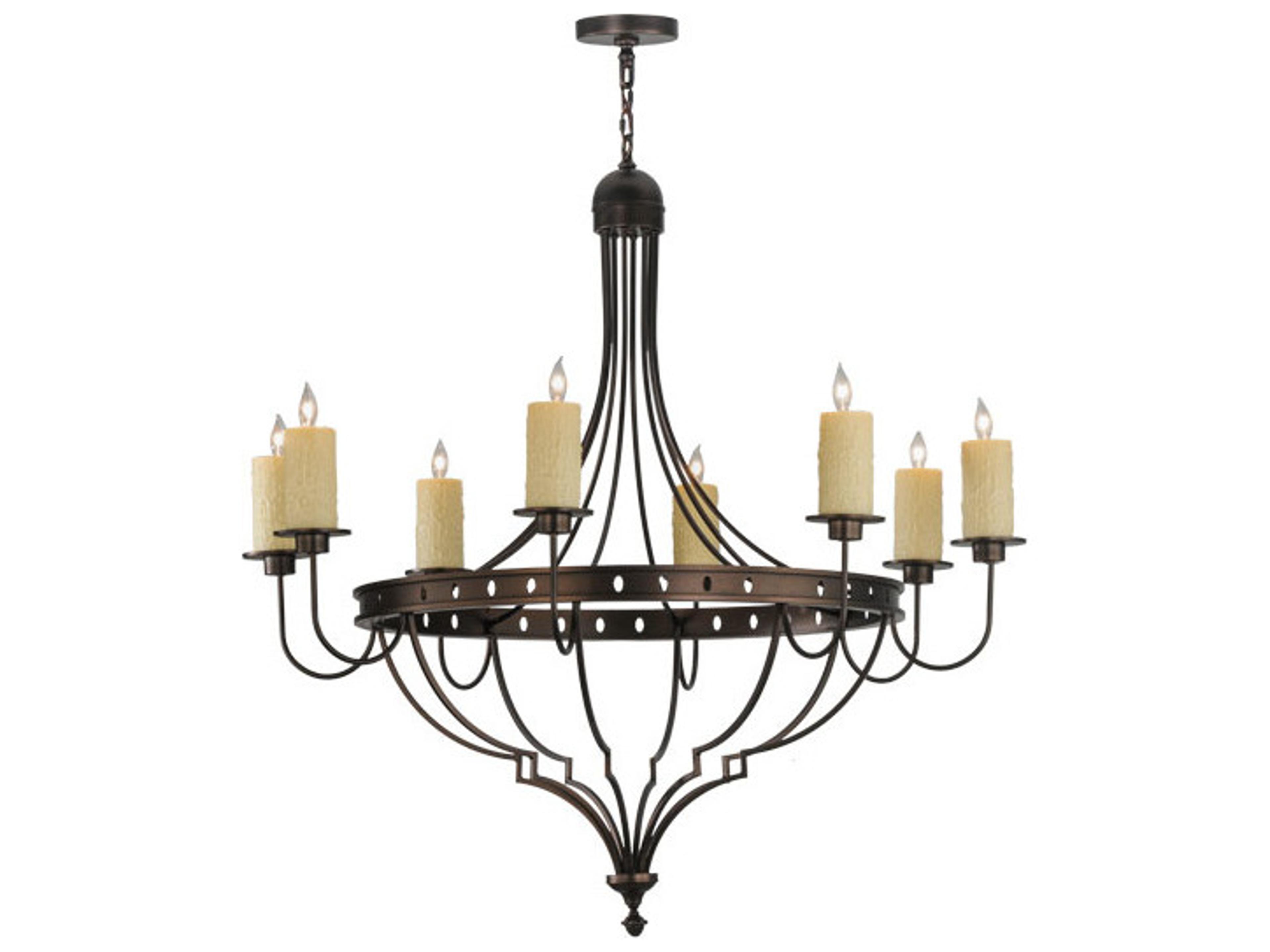 Bottini 8-Light Mahogany Bronze Brown Candelabra Chandelier