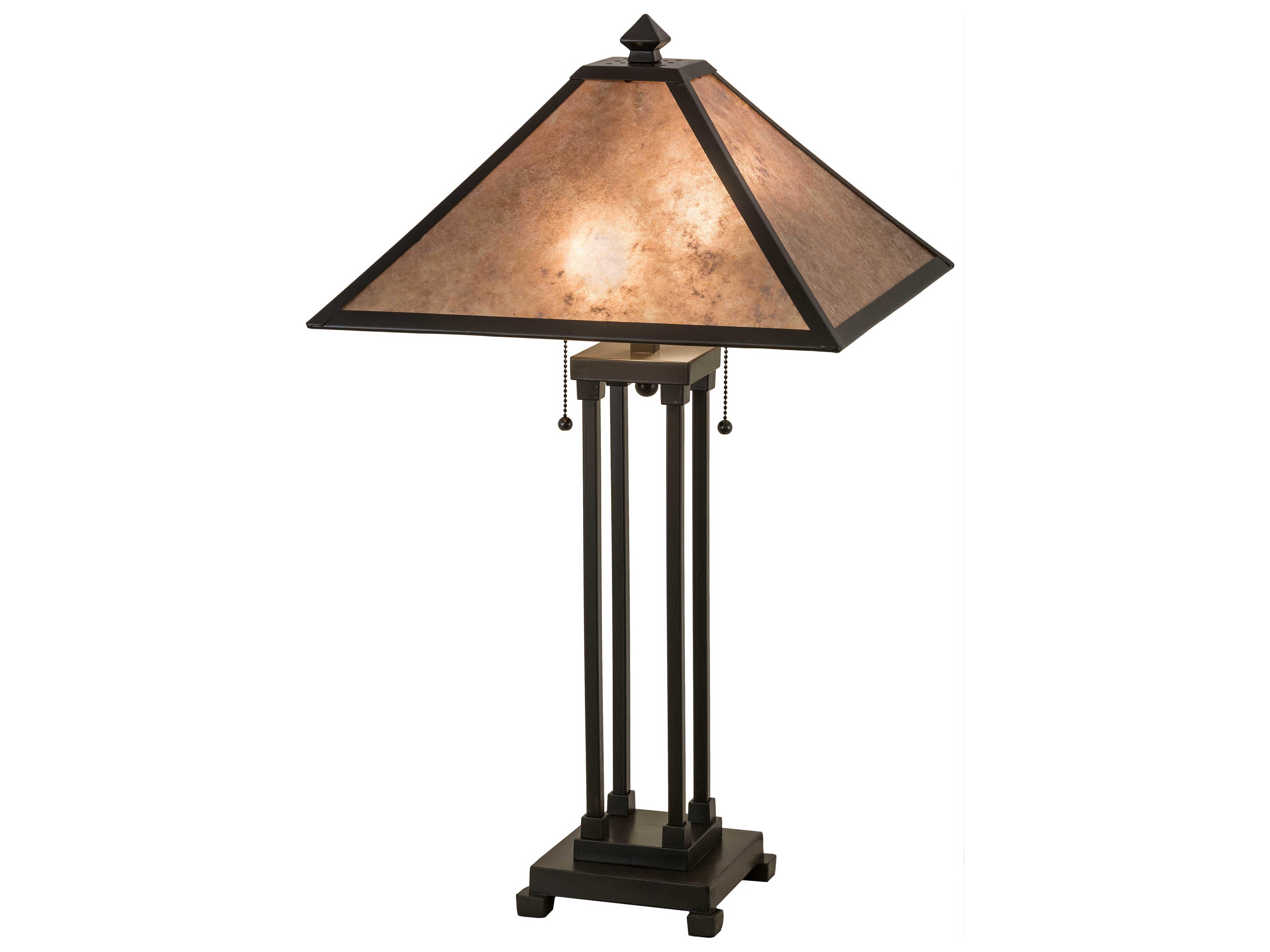 Glass Bronze Buffet Lamp