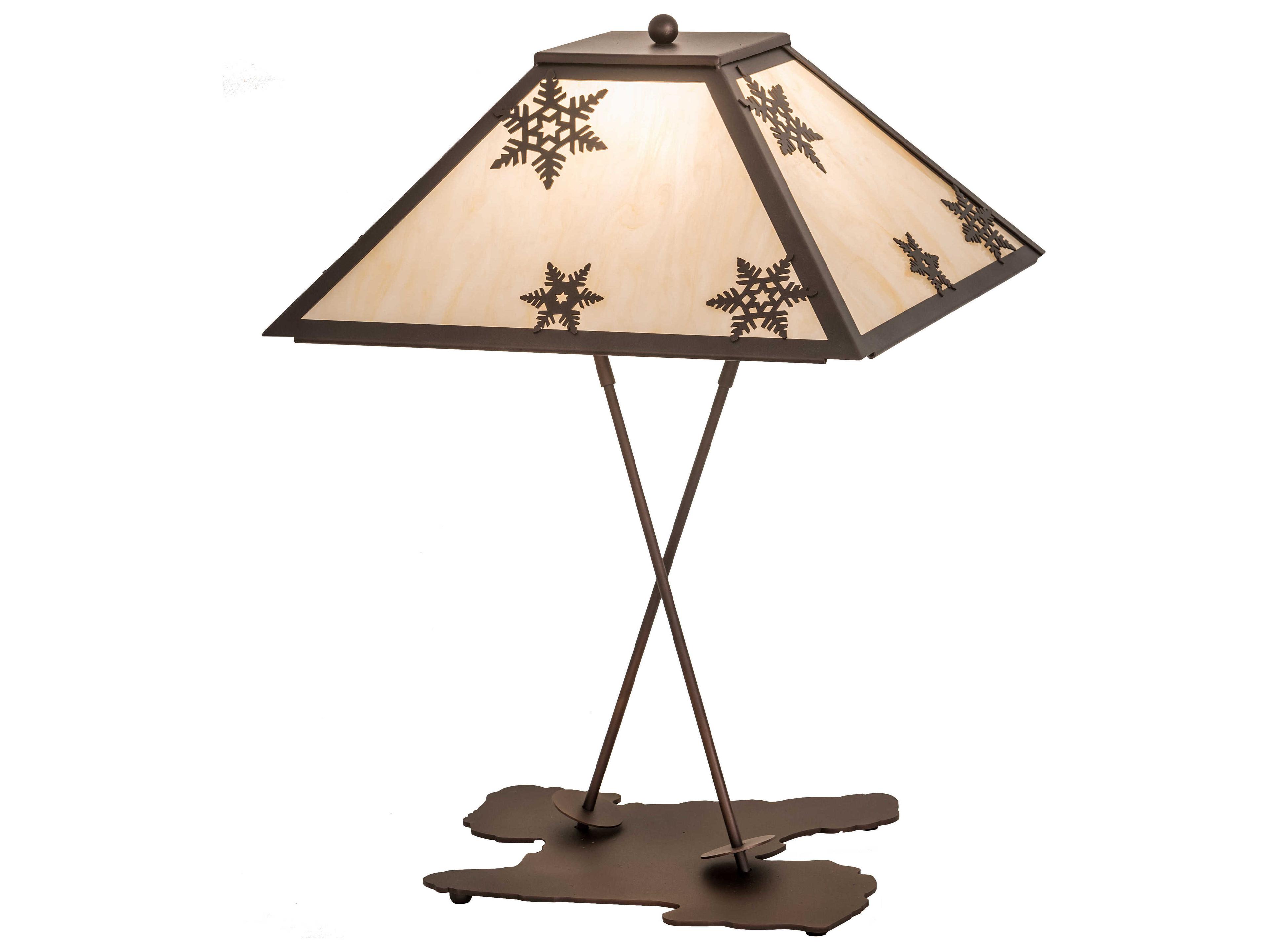 Glass Bronze Buffet Lamp