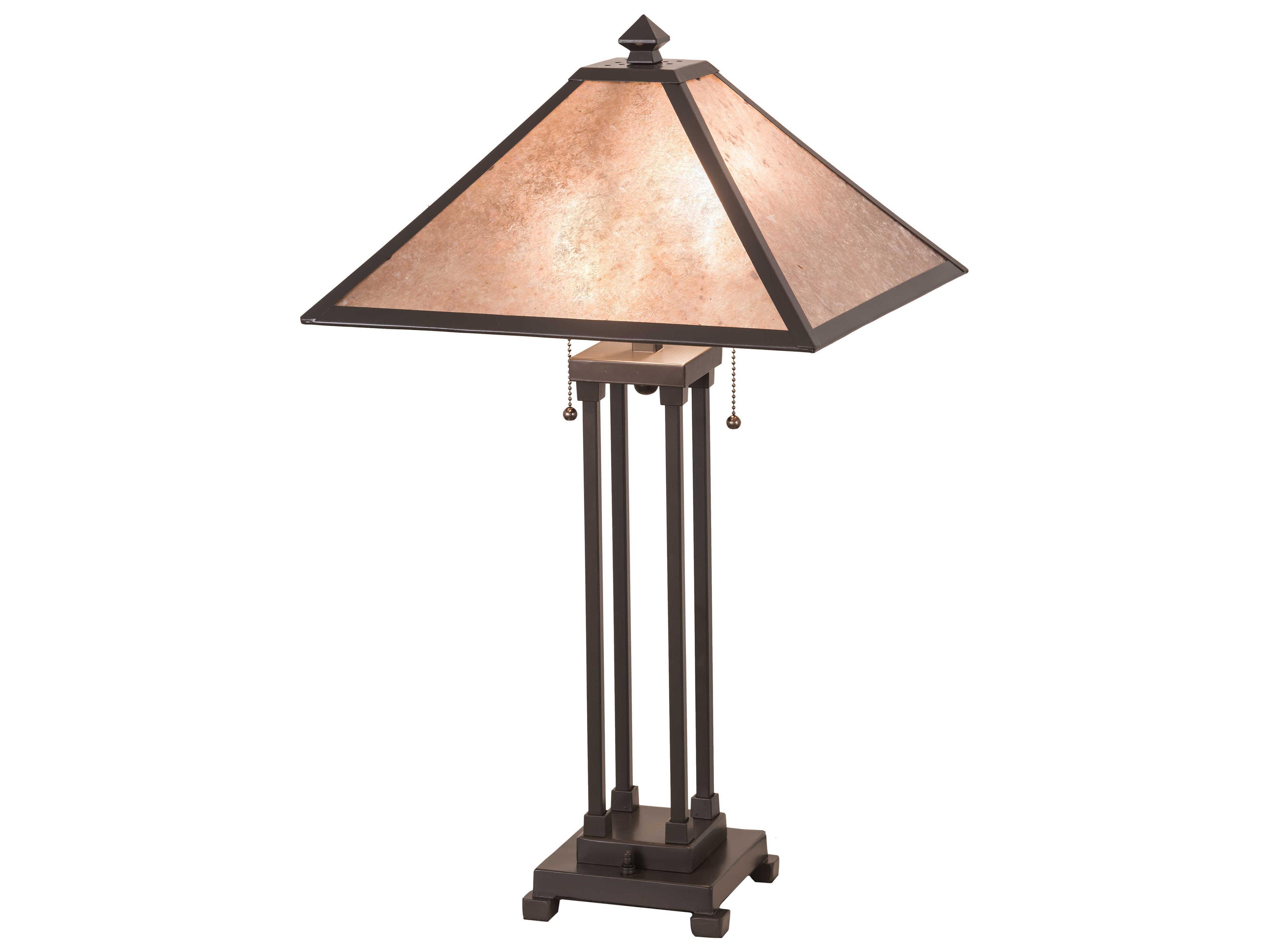 Glass Bronze Buffet Lamp