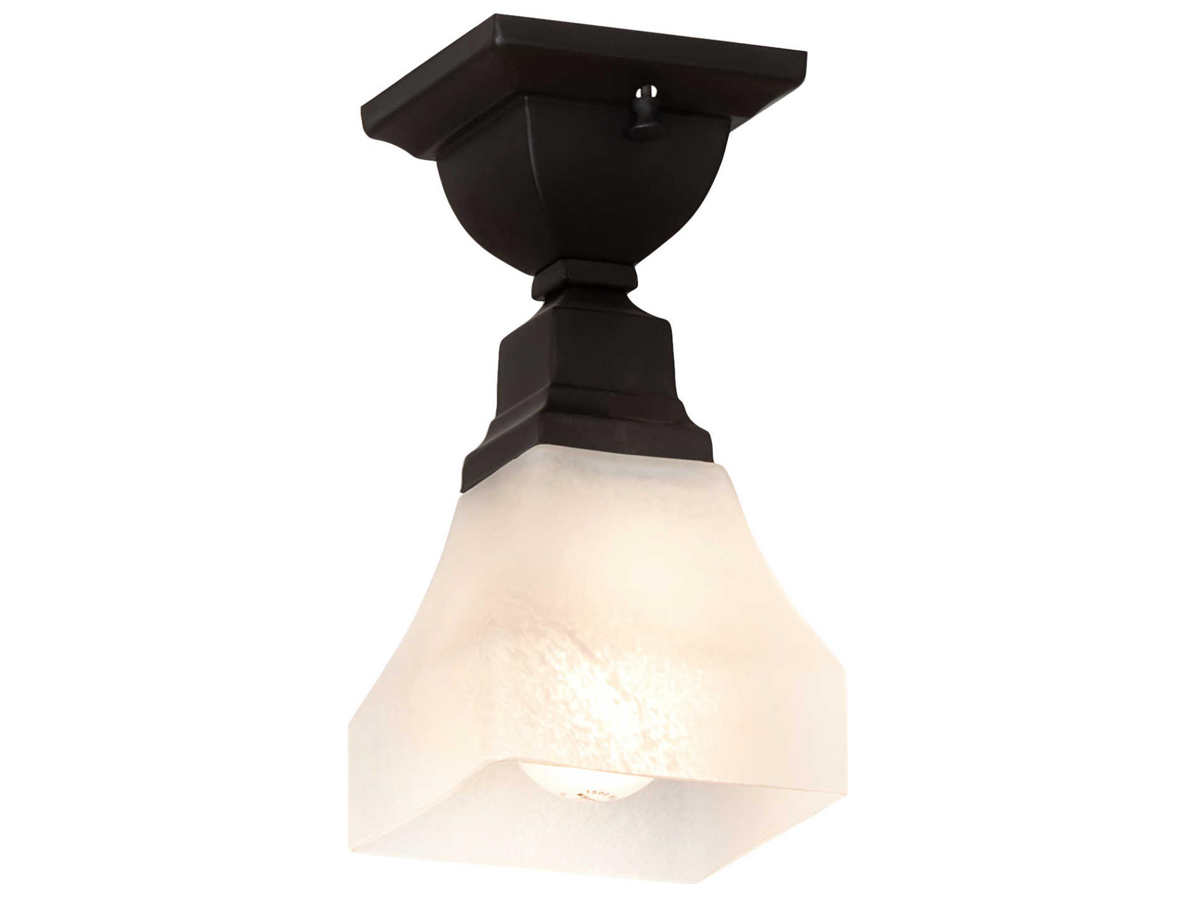 Bungalow 1-Light Oil Rubbed Bronze Glass Flush Mount