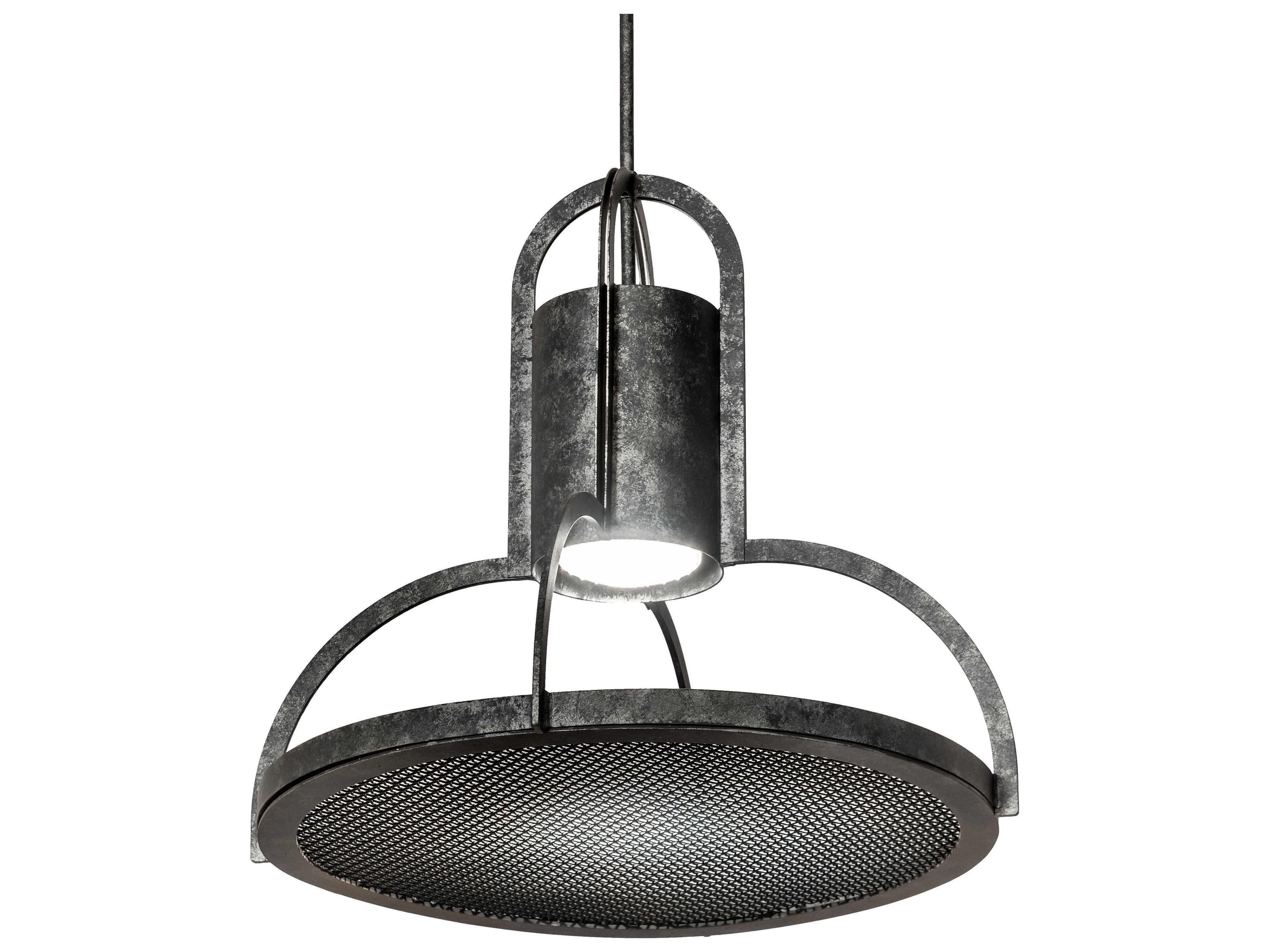 1-Light Black Gray LED Cylinder Pendant