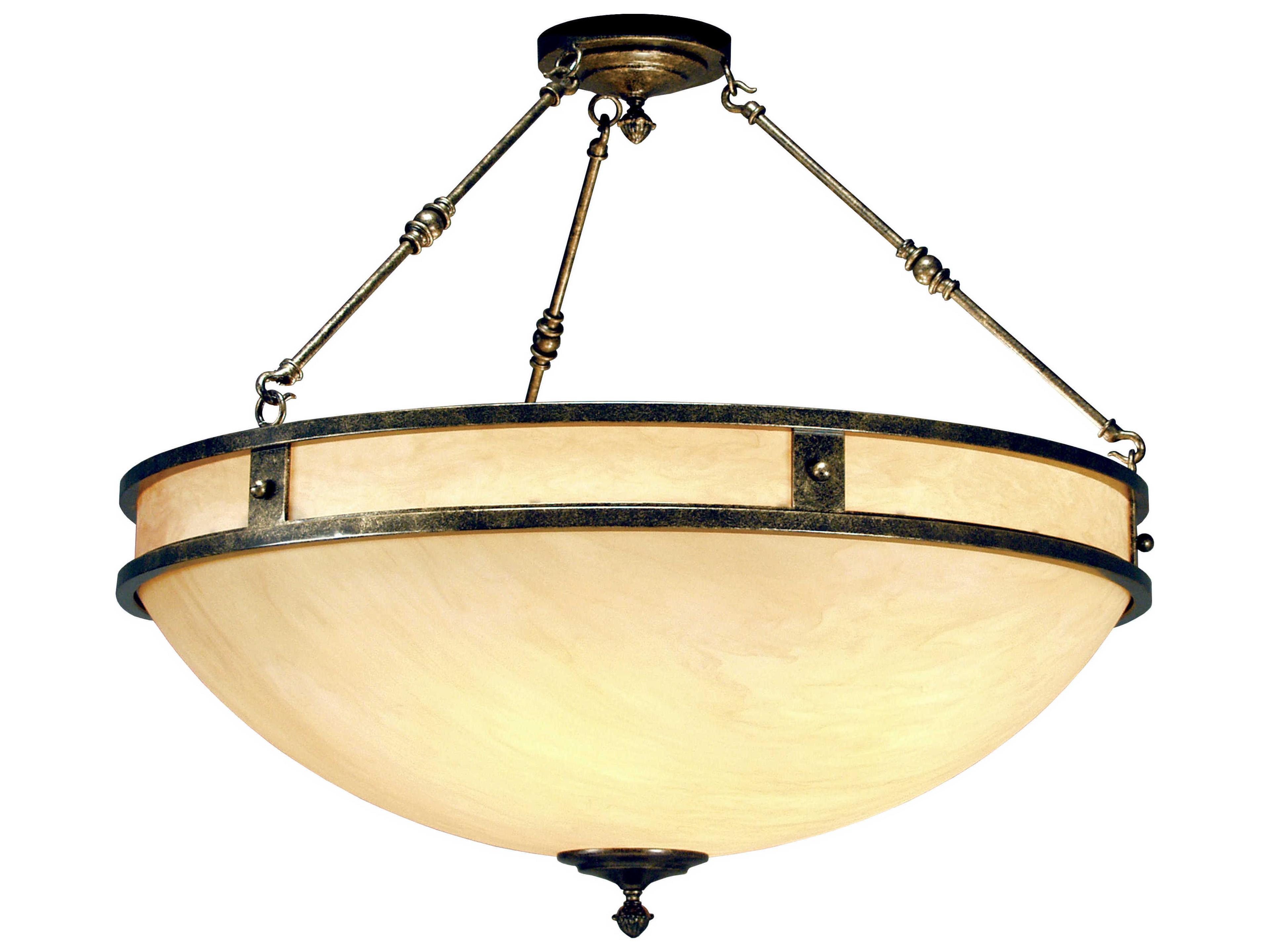 Capella 6-Light French Bronze White Bowl Pendant