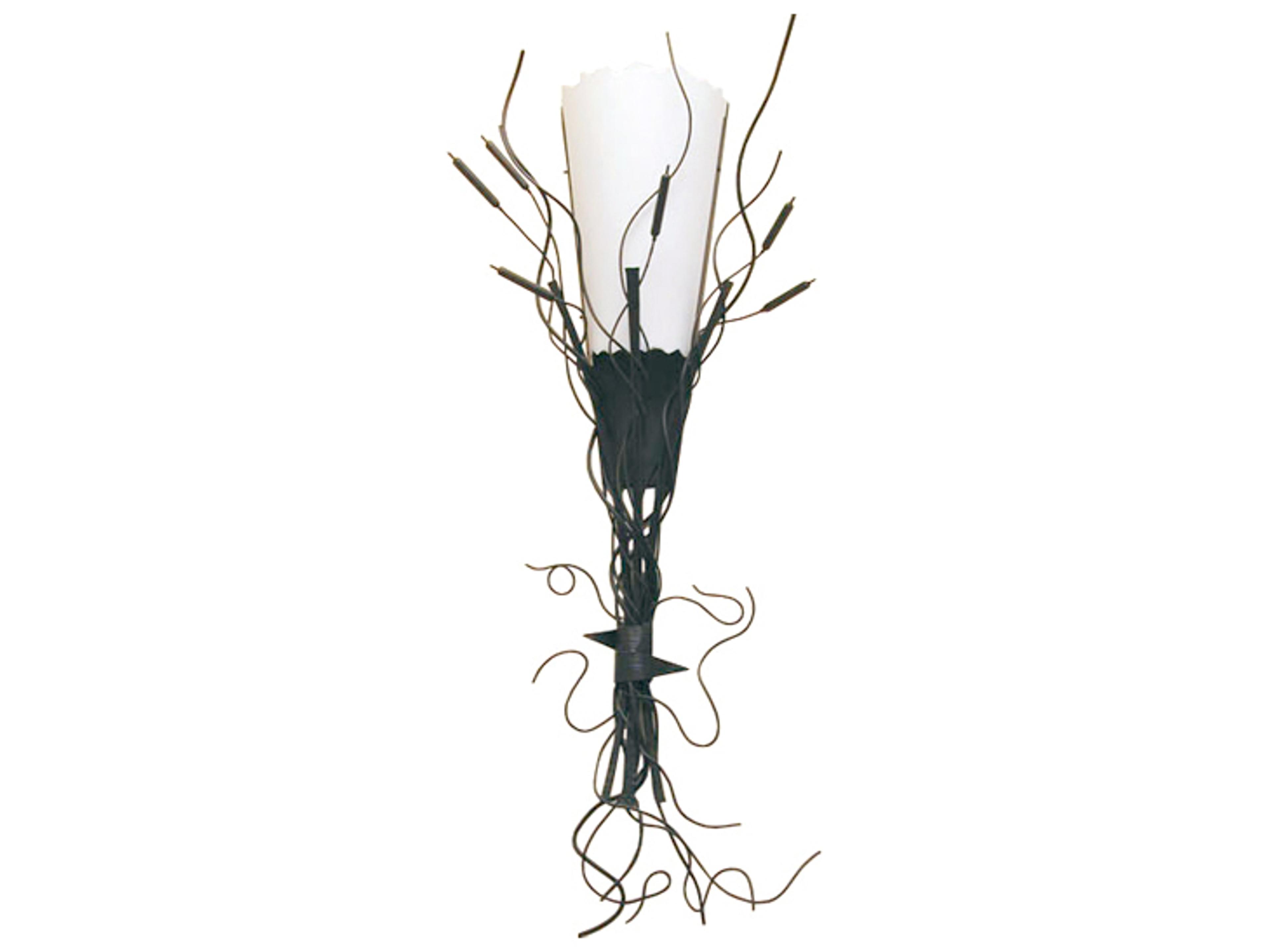 Cattail 1-Light Blackwash White Wall Sconce