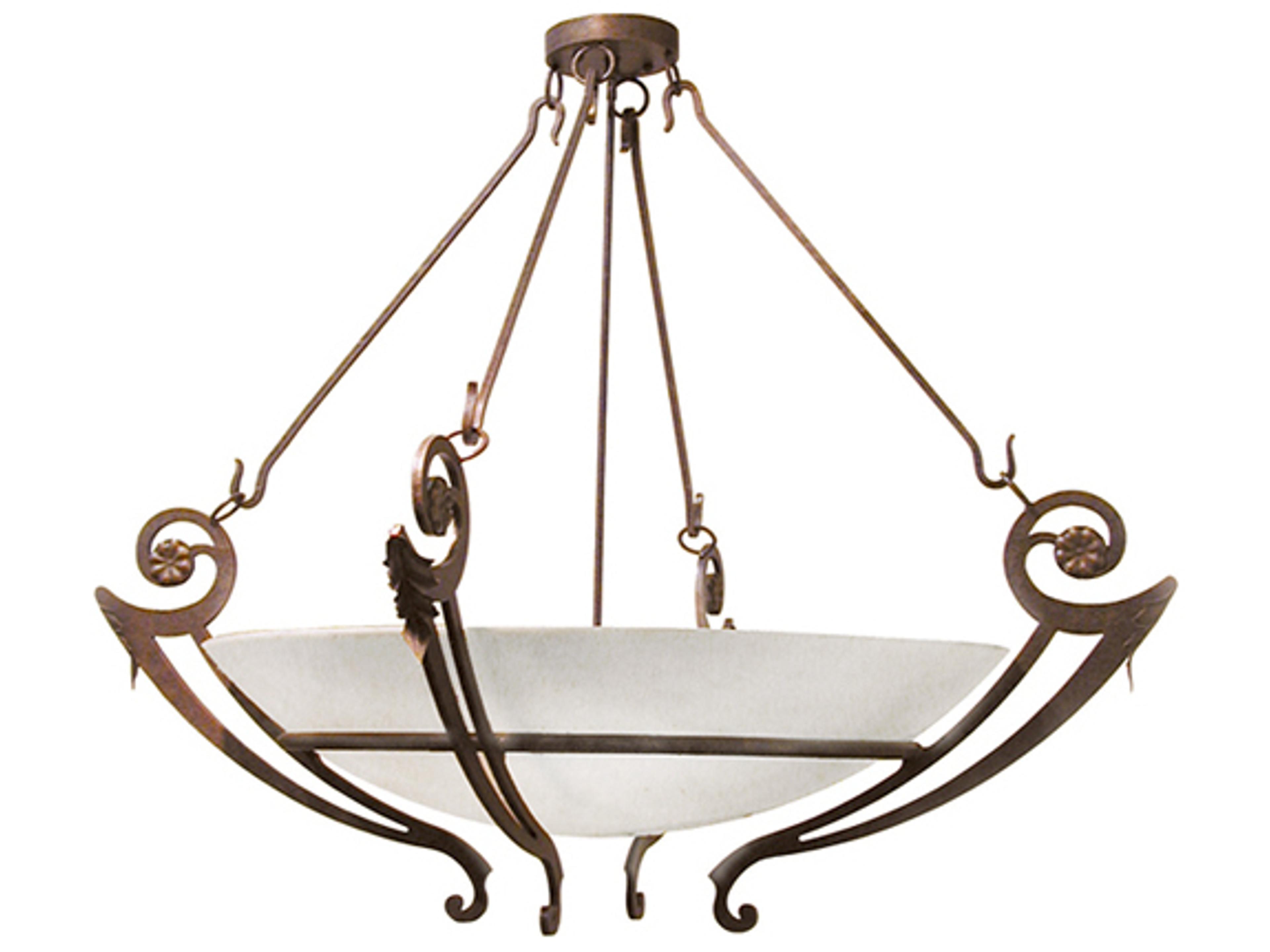 Ceres 6-Light Gilded Tobacco Gold Bowl Pendant