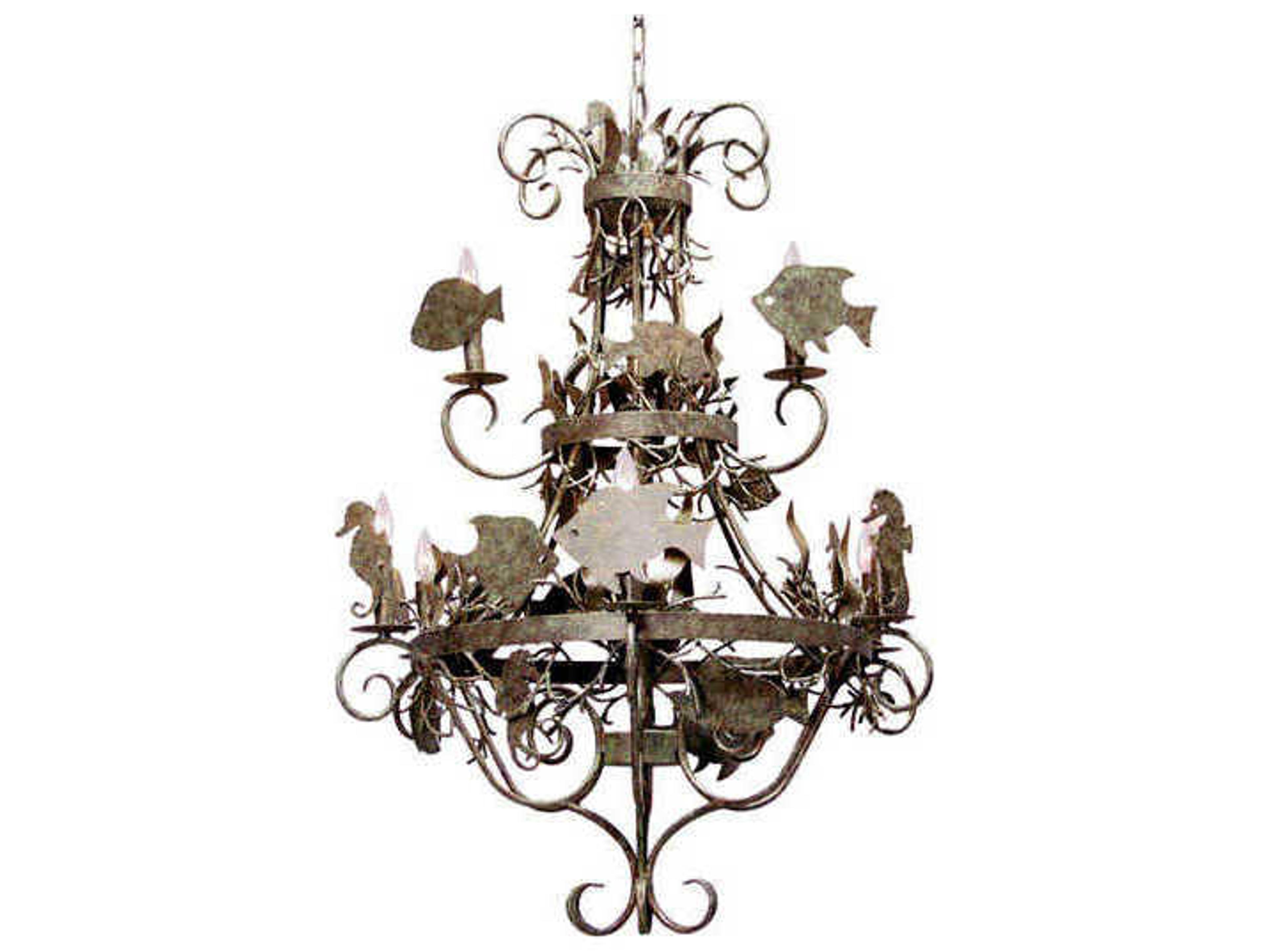 9-Light Silver Candelabra Tiered Chandelier