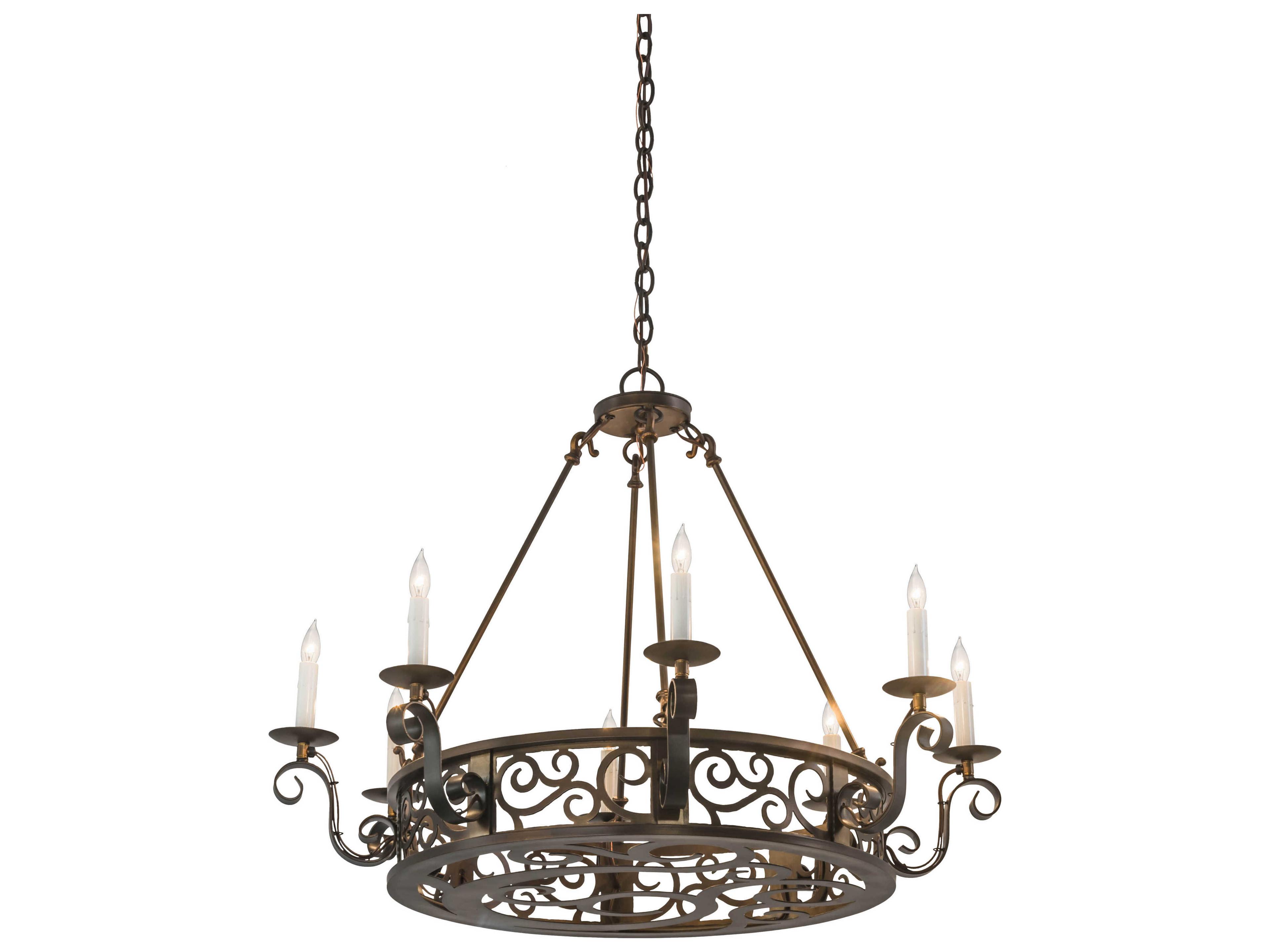Delano 8-Light Copper Candelabra Round Chandelier
