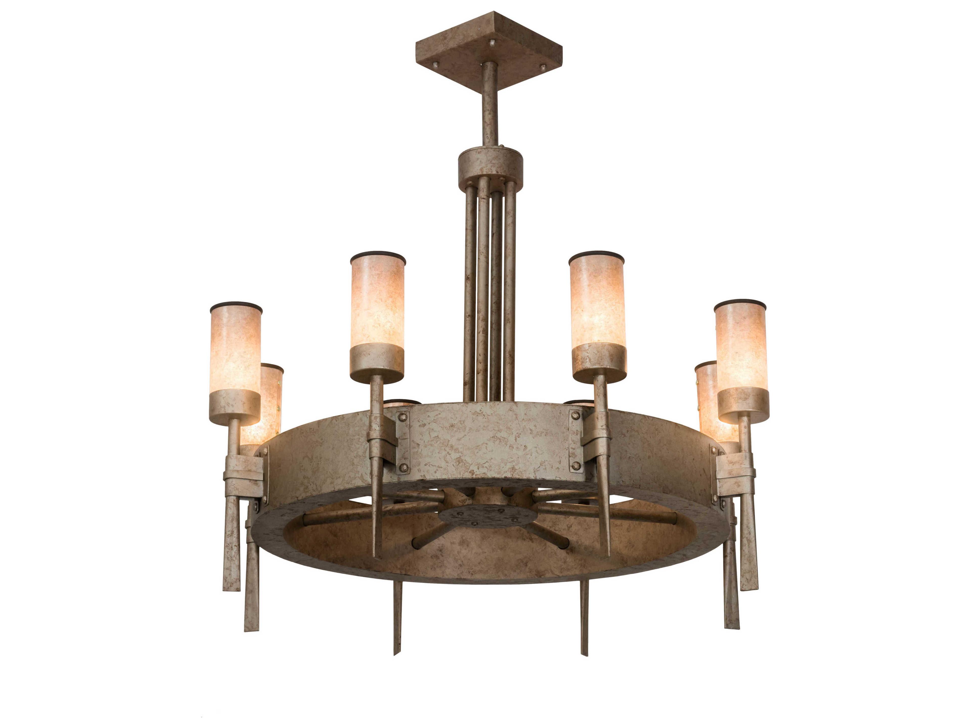 Meyda 8-Light Brown Glass Cylinder Chandelier