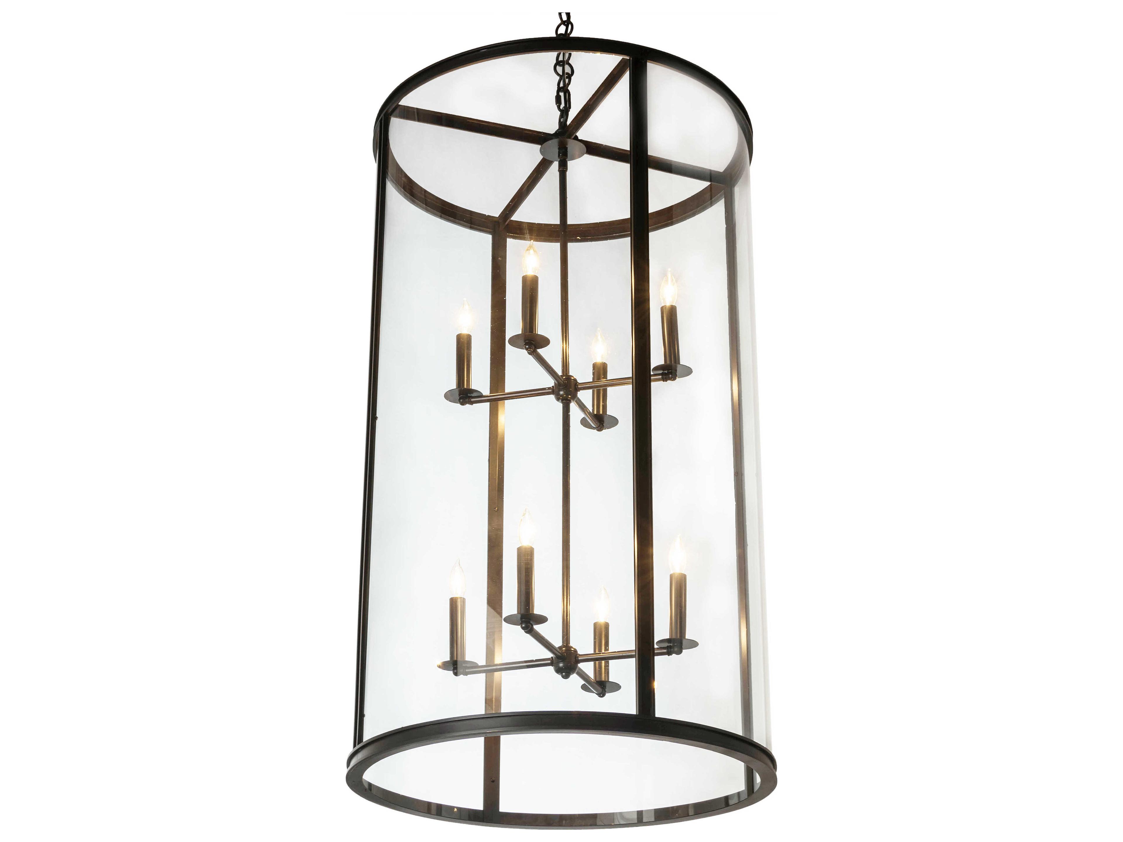 Cilindro 8-Light Brown Glass Candelabra Cylinder Tiered Chandelier