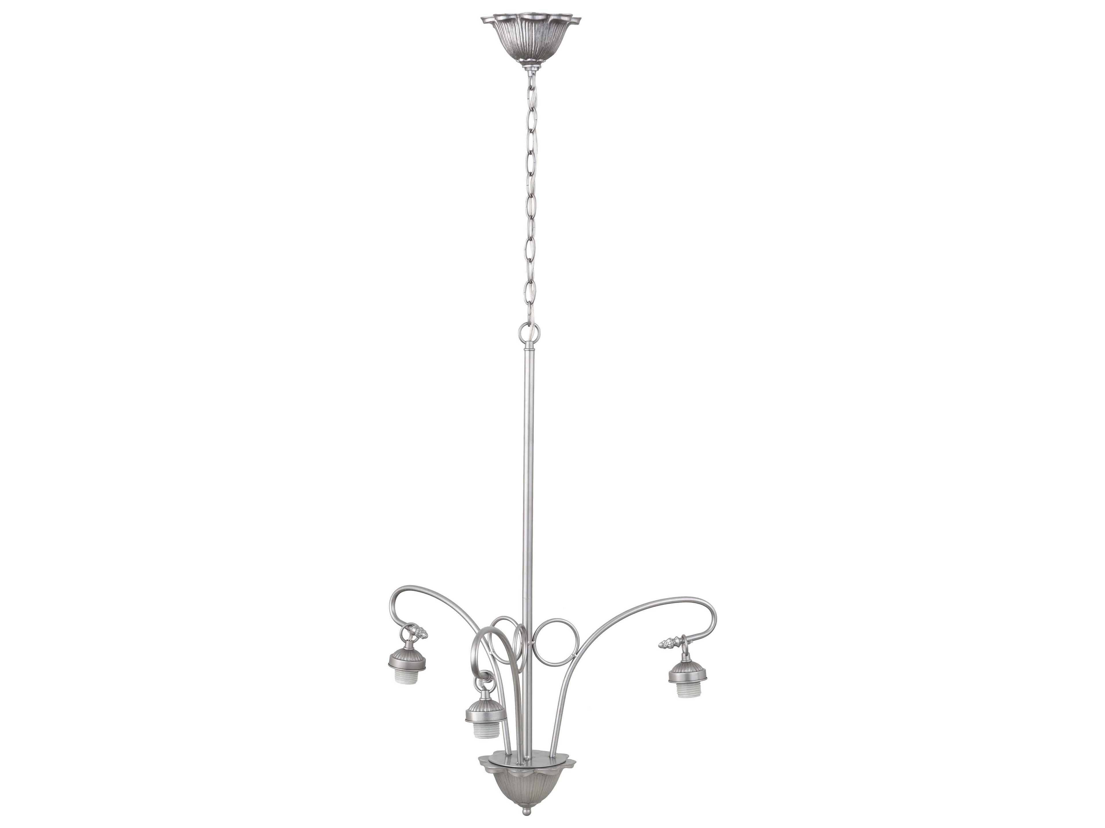 Victorian 3-Light Nickel Crystal Chandelier