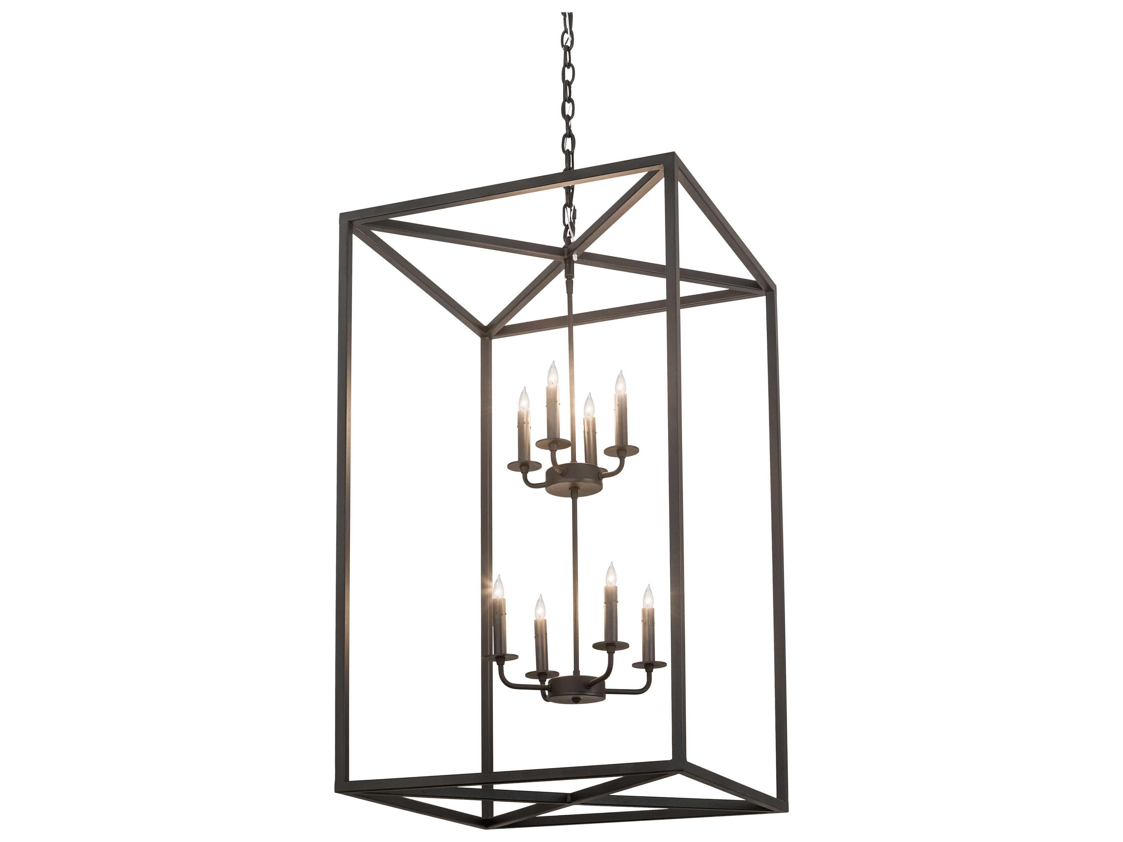 Kitzi Box 8-Light Black Glass Candelabra Chandelier