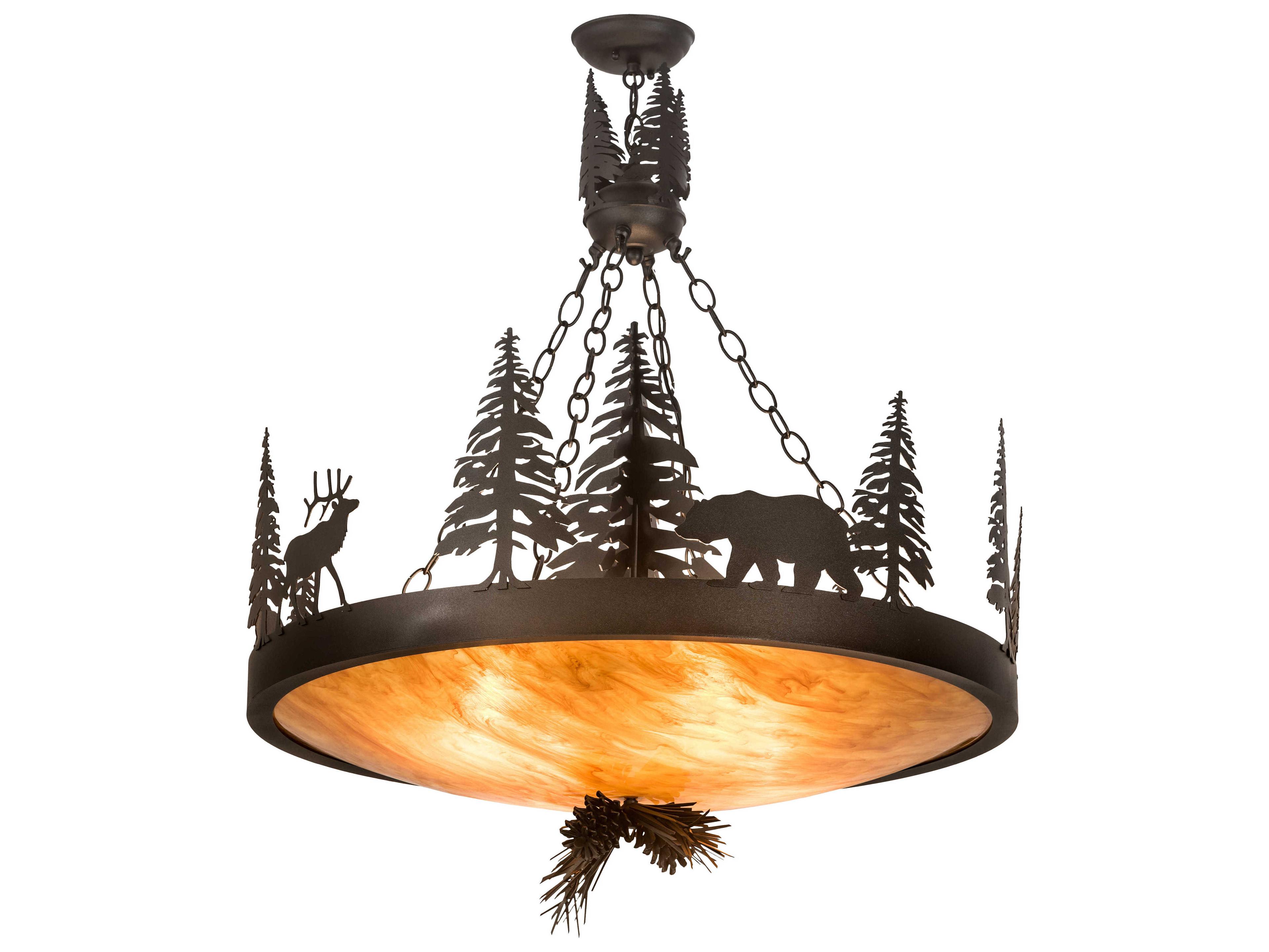 Meyda 4-Light Black Bowl Chandelier