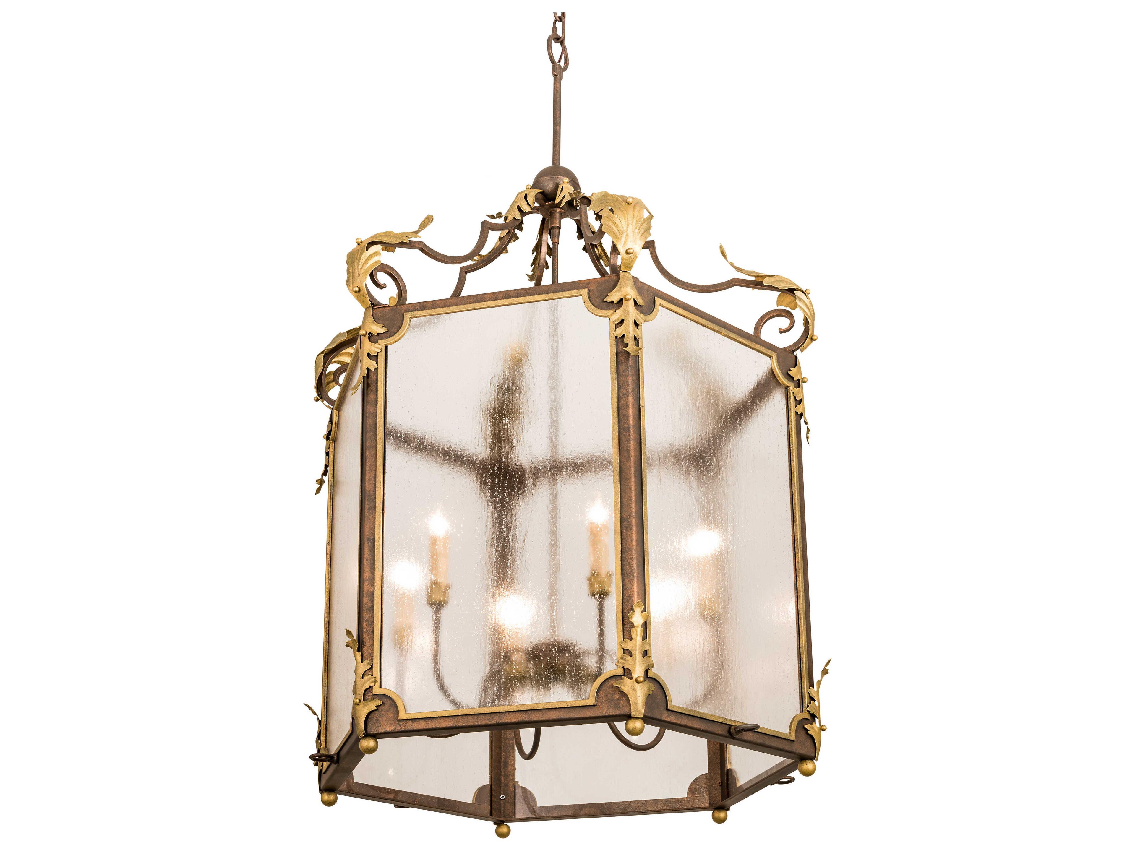 Meyda 6-Light Brown Glass Candelabra Chandelier