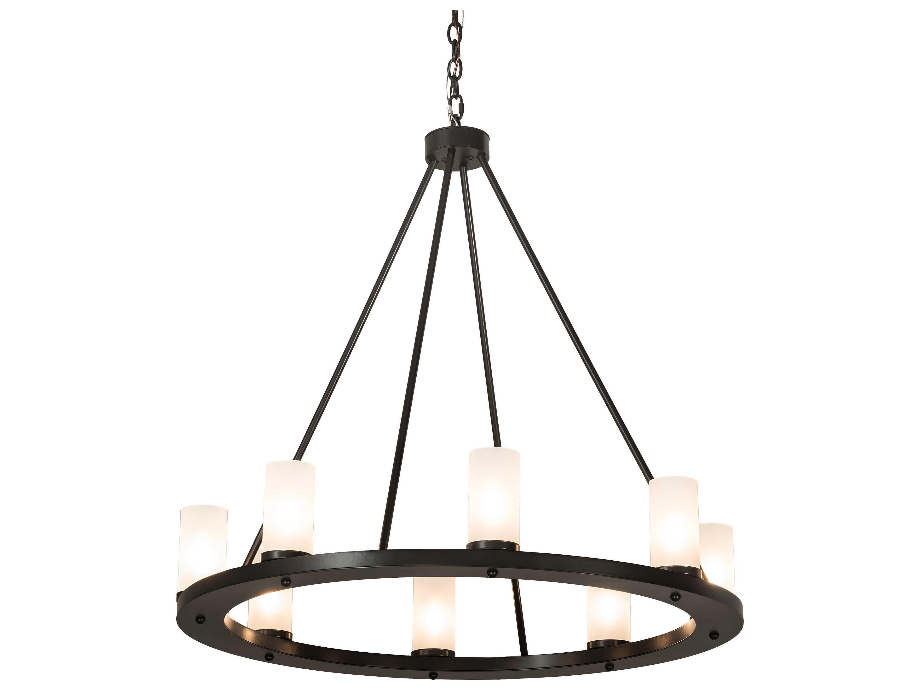 Loxley 8-Light Bronze Cylinder Round Chandelier