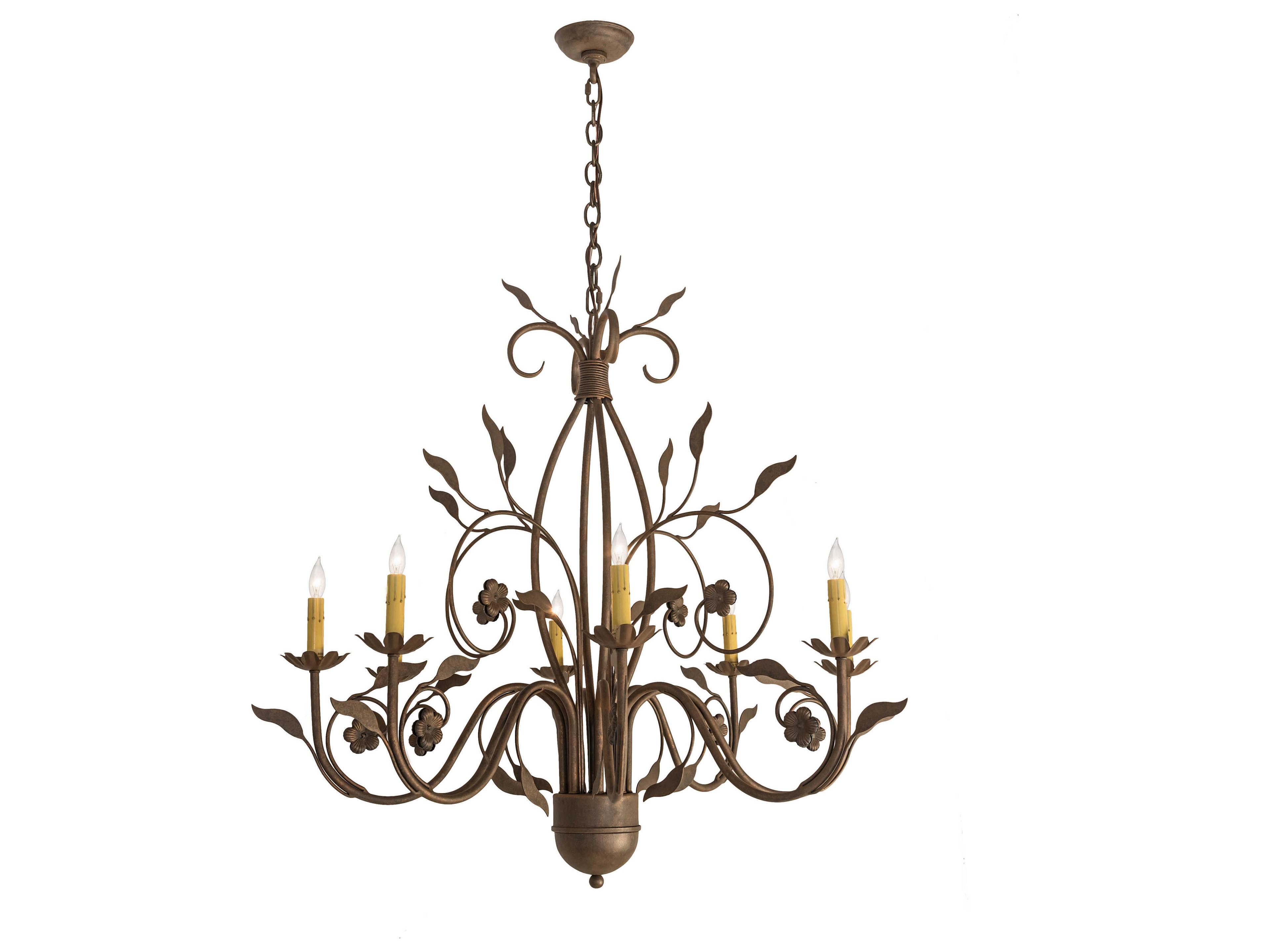 Bordeaux 8-Light Brown Candelabra Chandelier