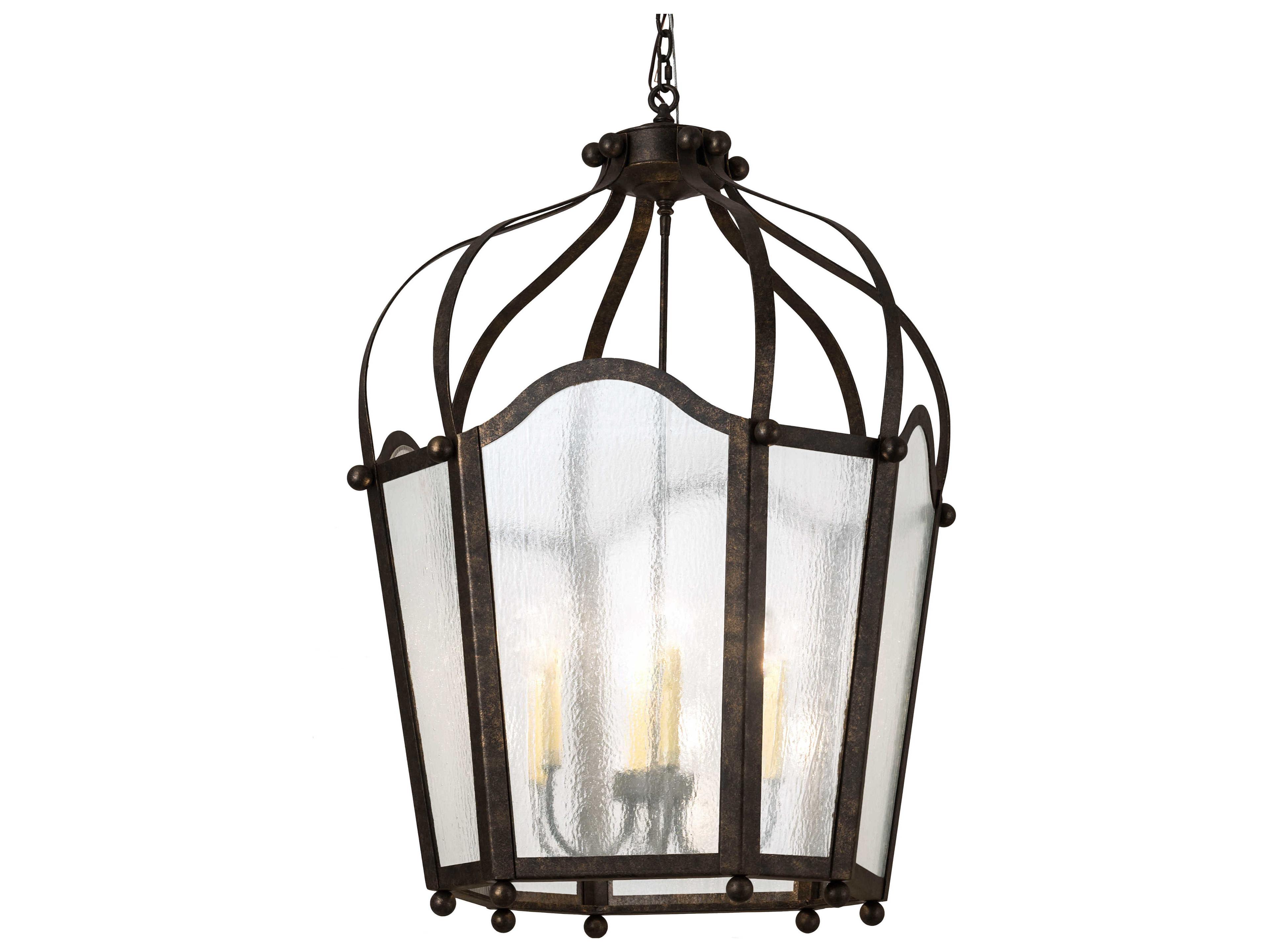 Citadel 6-Light Bronze Glass Candelabra Chandelier