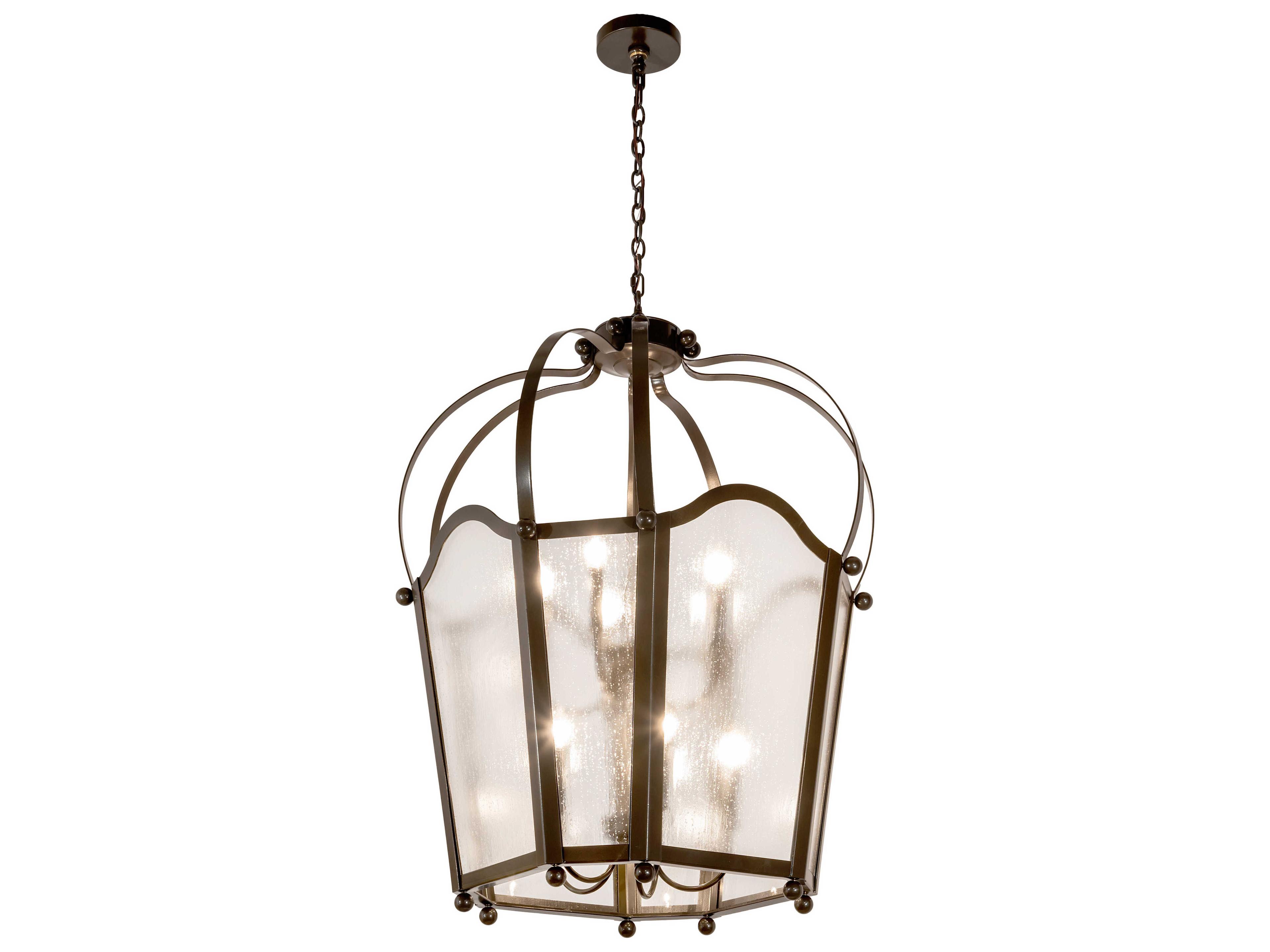 Citadel 10-Light Bronze Glass Candelabra Tiered Chandelier