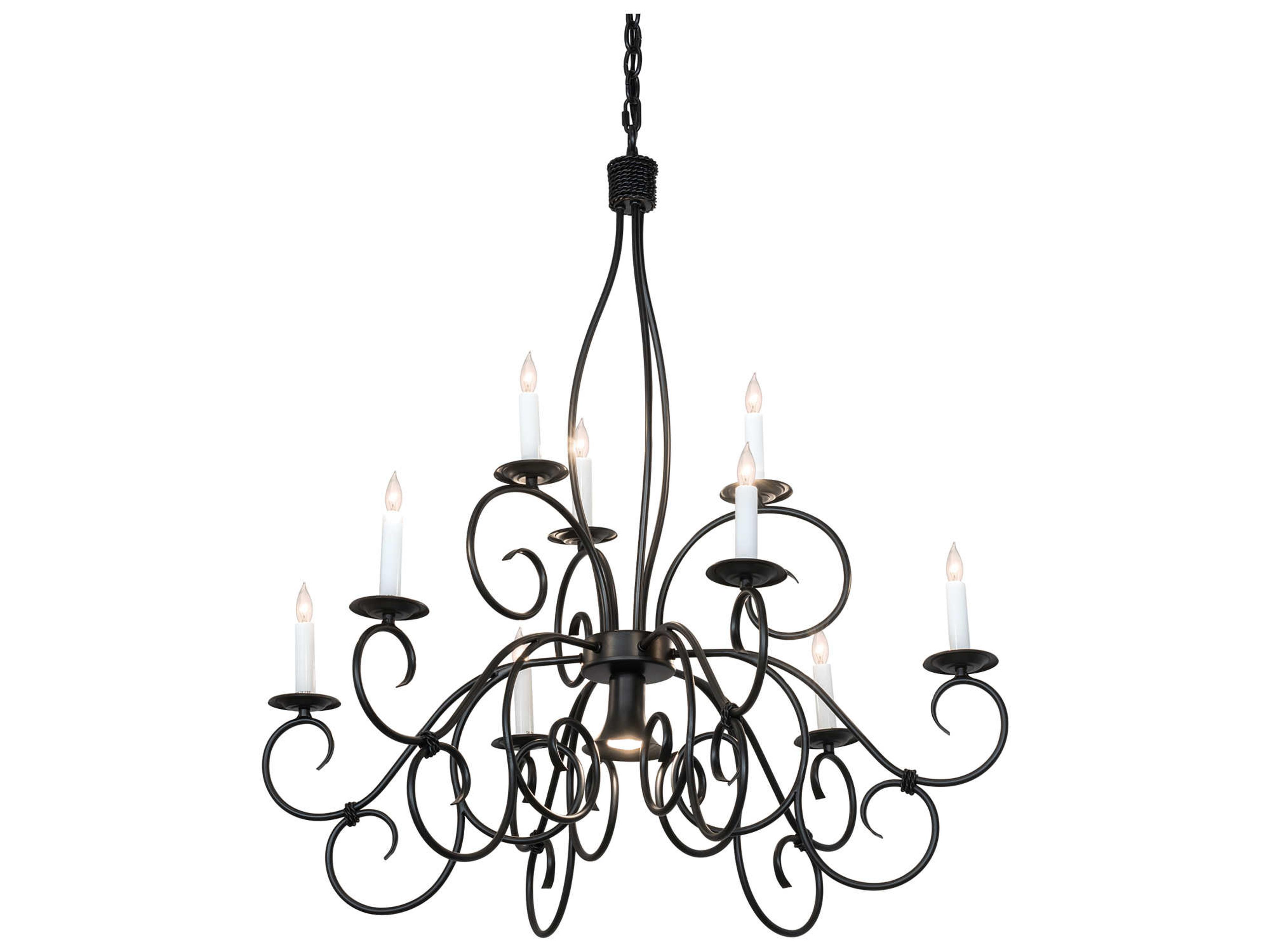 10-Light Black Candelabra Chandelier