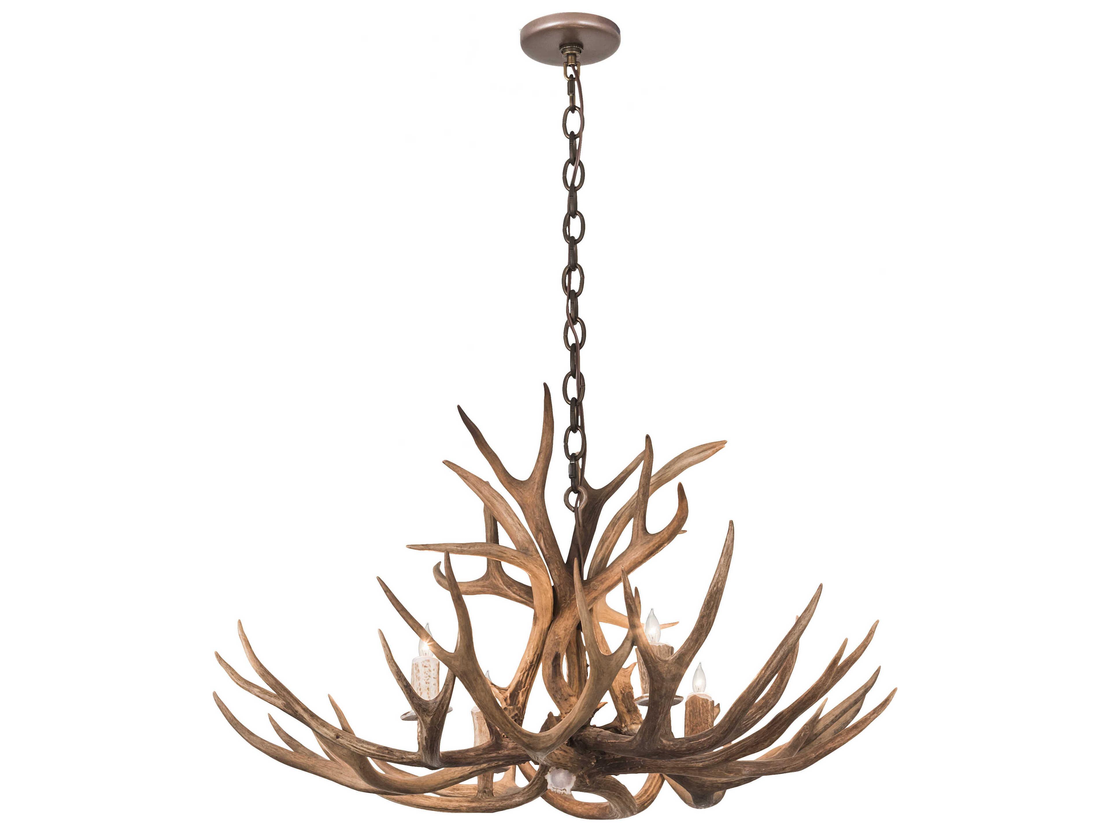 Antlers 4-Light Copper Candelabra Chandelier