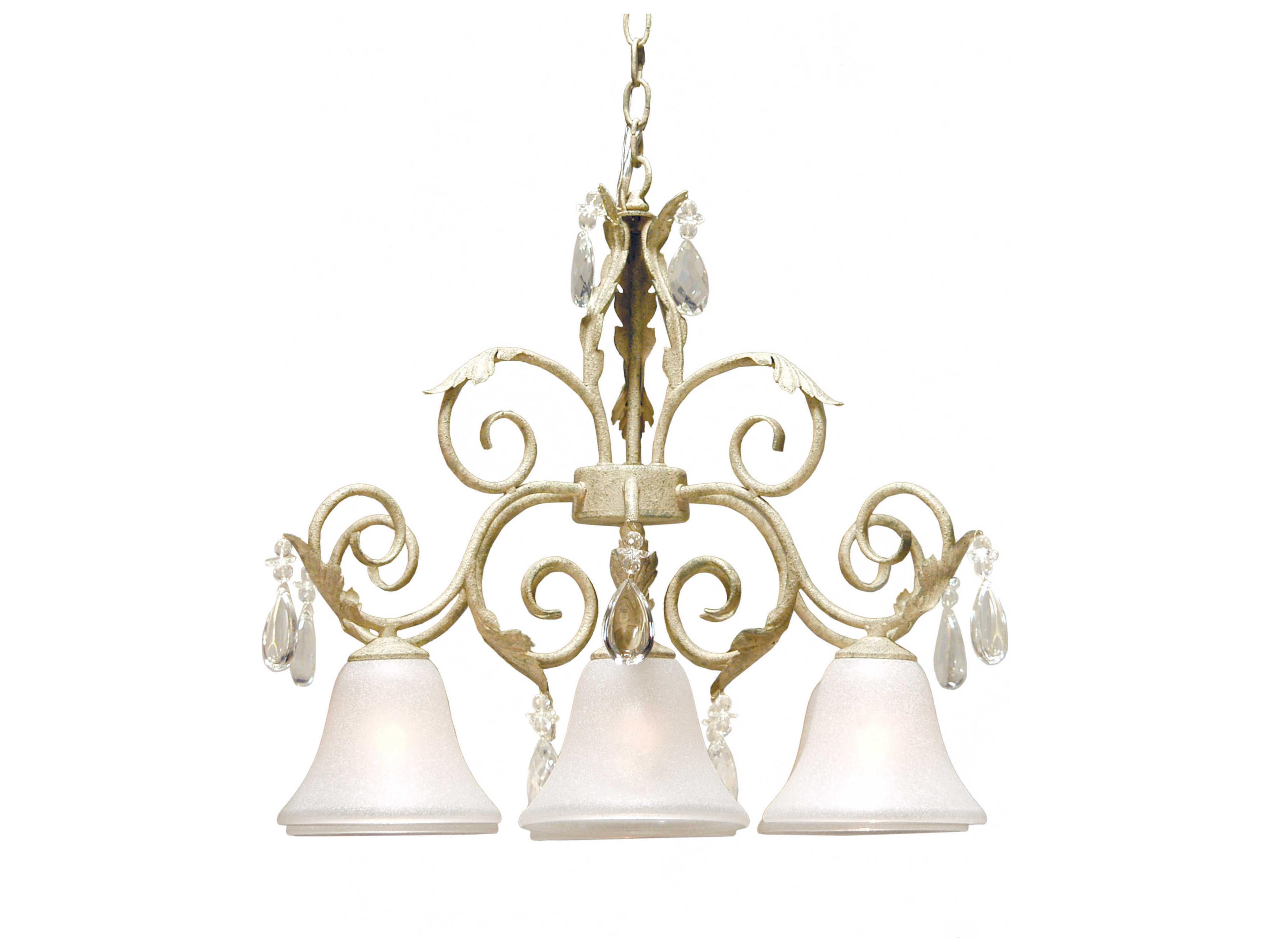 Cherise 6-Light Tuscan Ivory Gold Crystal Bell Chandelier