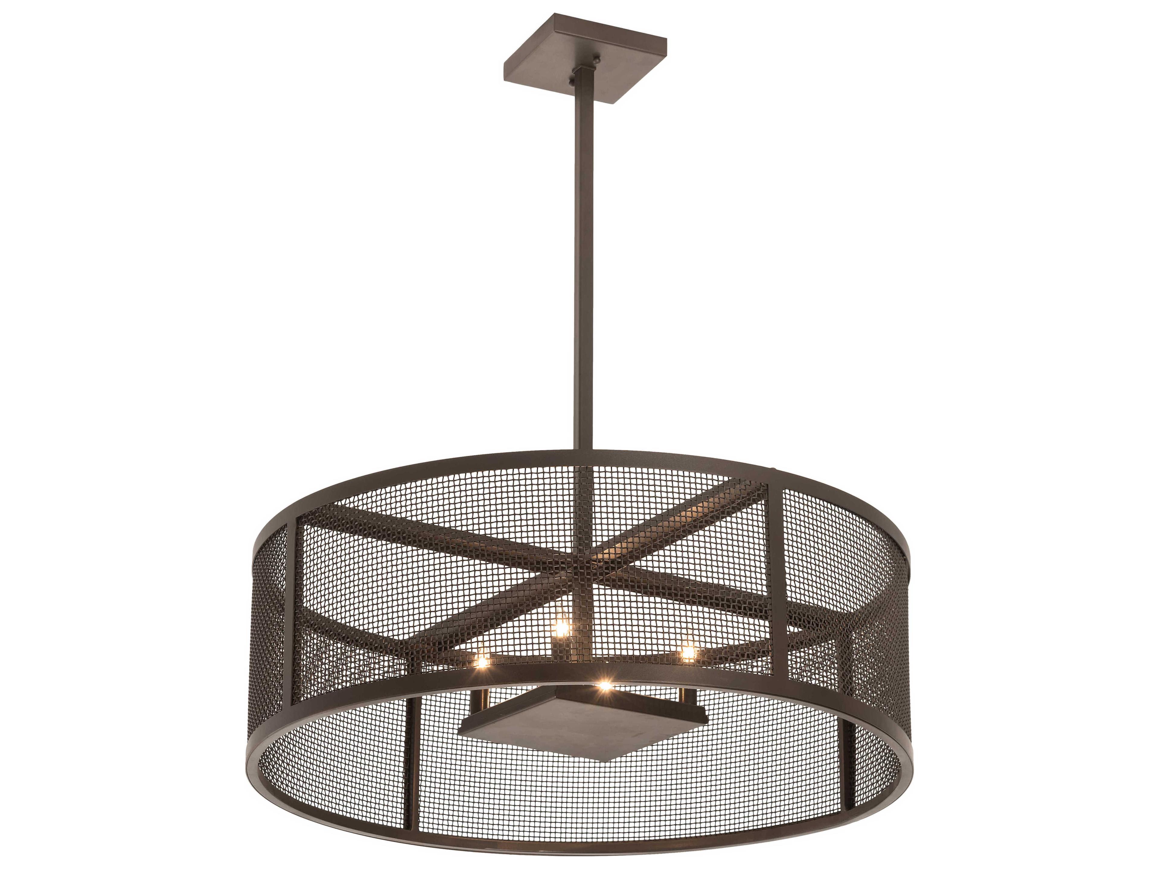 Cilindro 4-Light Bronze Drum Pendant