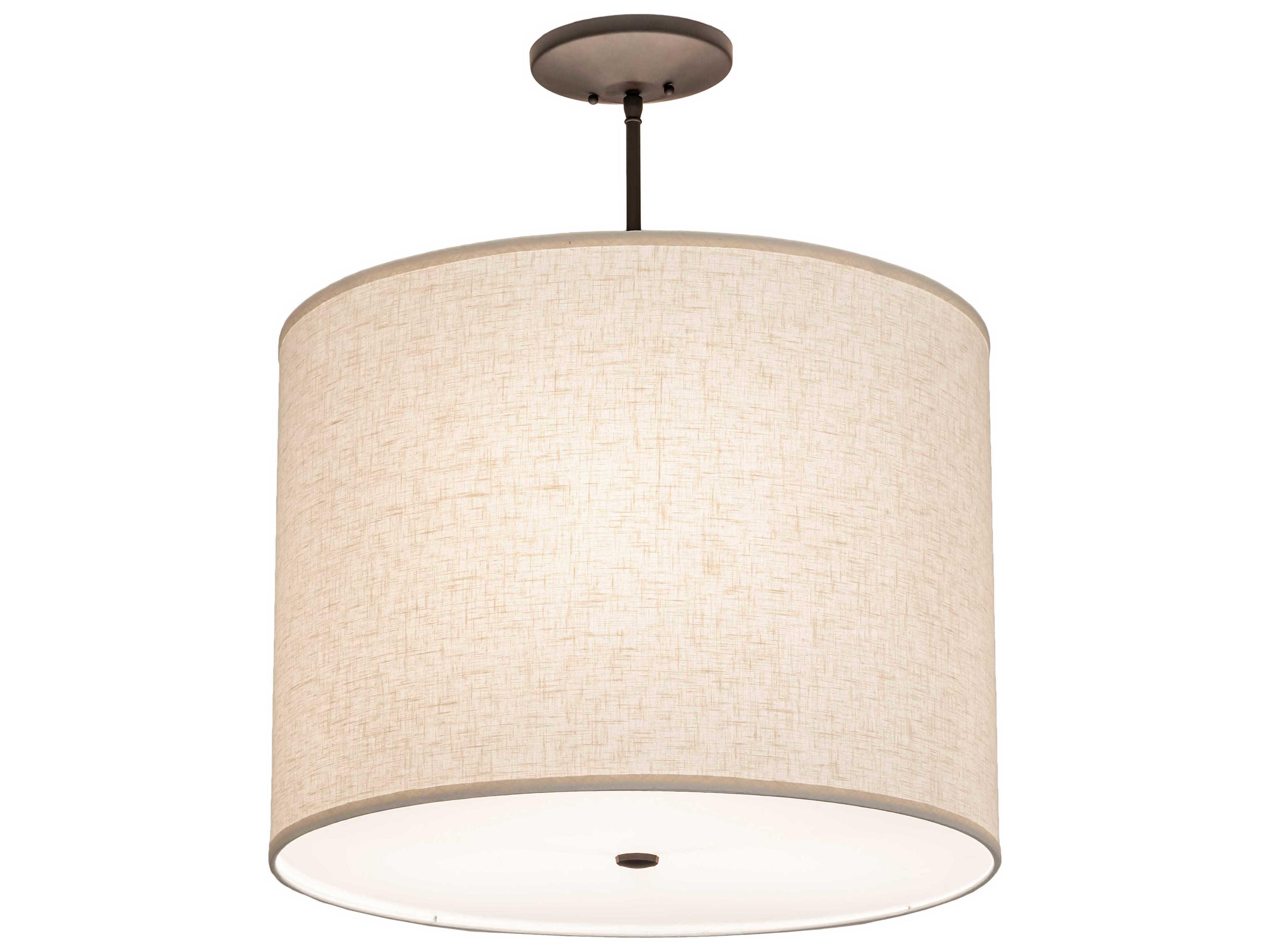 Cilindro 3-Light Oil Rubbed Bronze Off White Drum Pendant