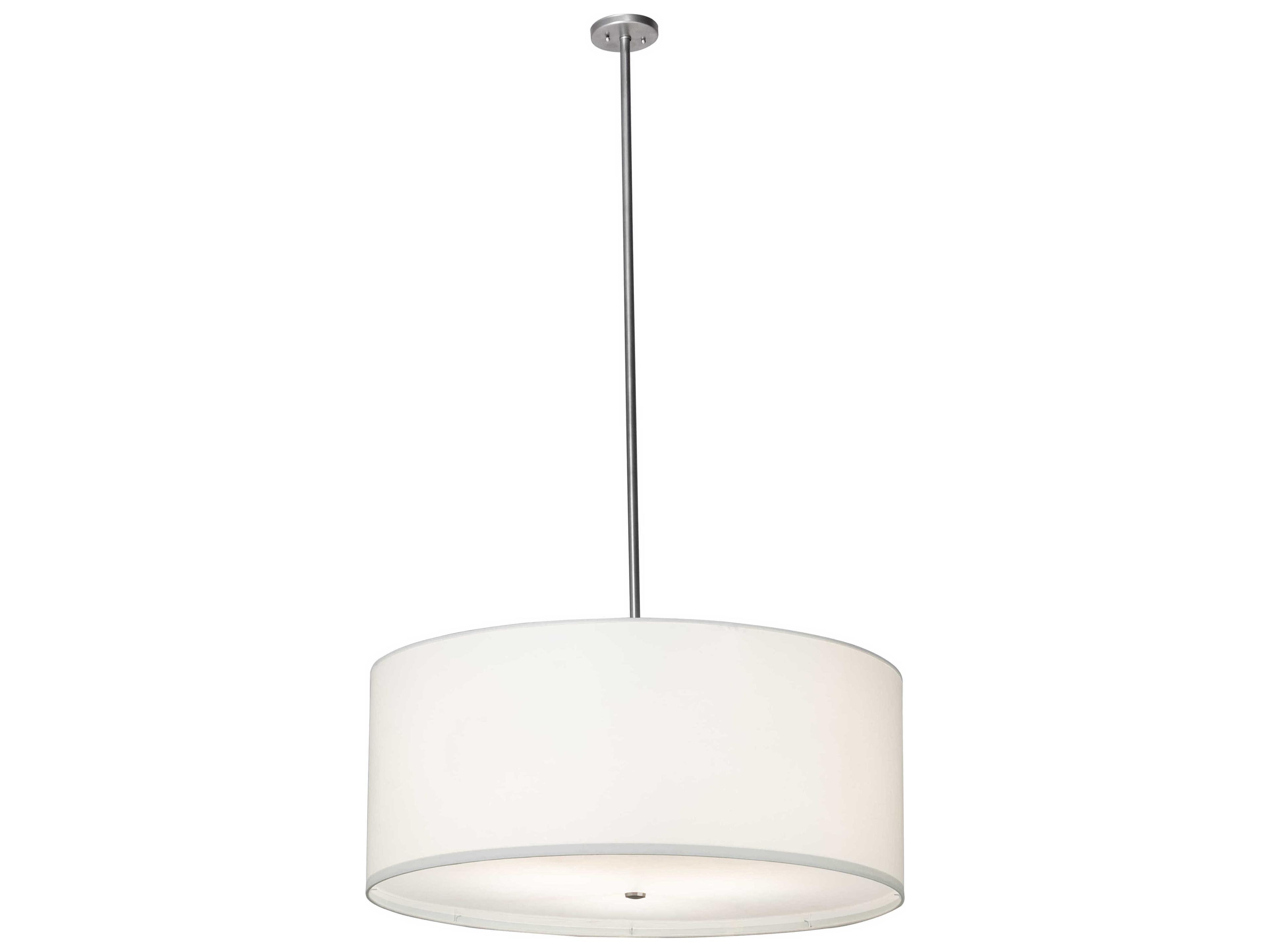 Cilindro 3-Light Brushed Nickel White Drum Pendant