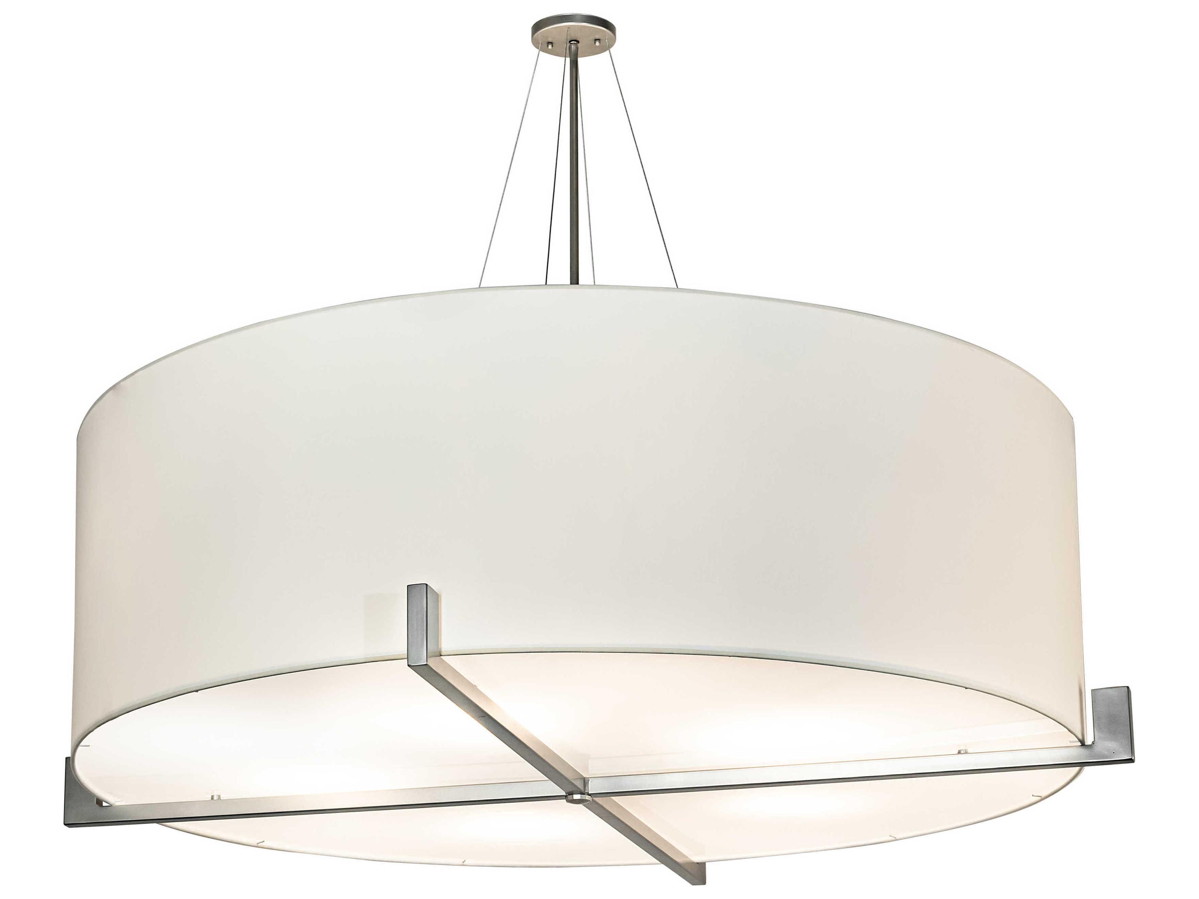 Cilindro 10-Light Nickel White Drum Pendant