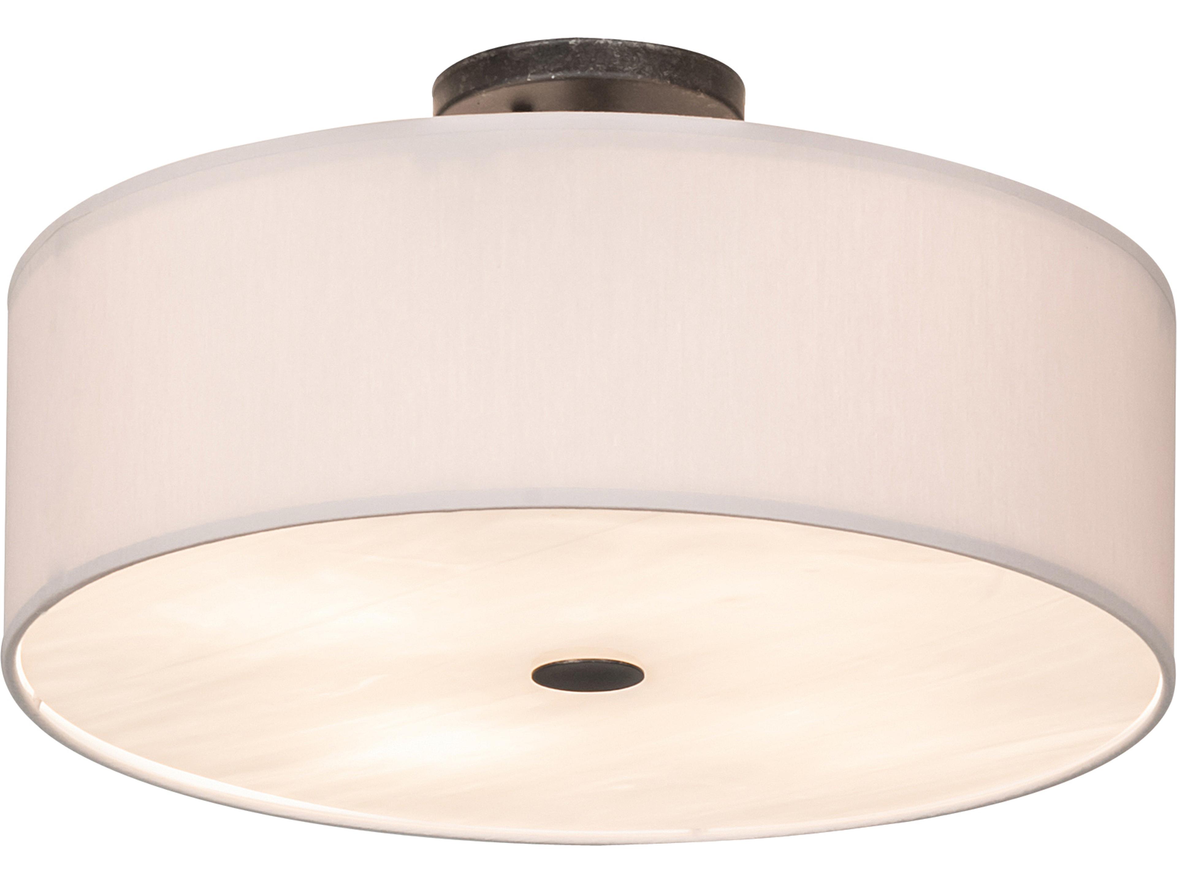 Cilindro 4-Light Black Beige White Grey Glass Drum Semi Flush Mount