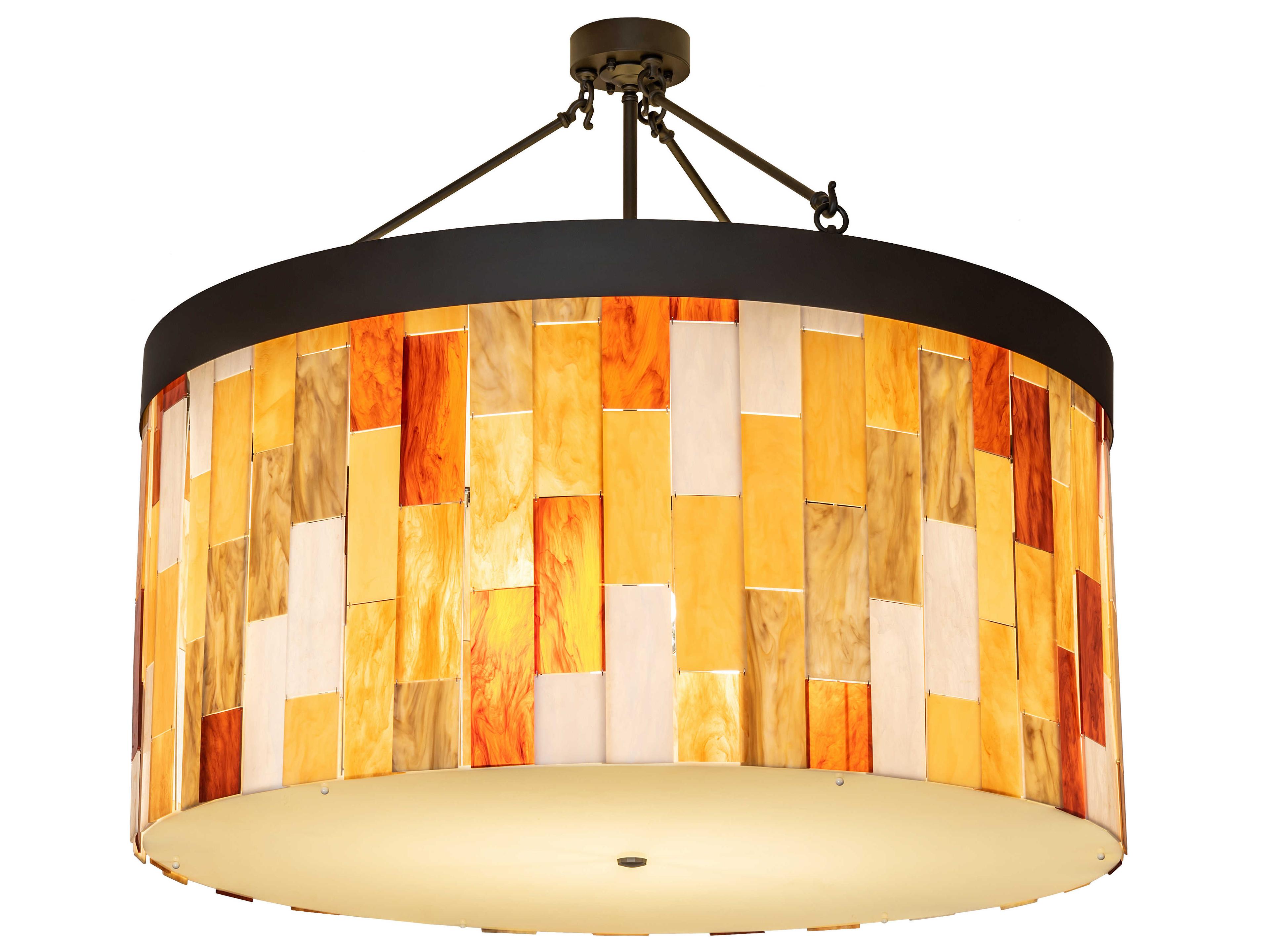 Cilindro 6-Light Oil Rubbed Bronze Glass LED Semi Flush Mount