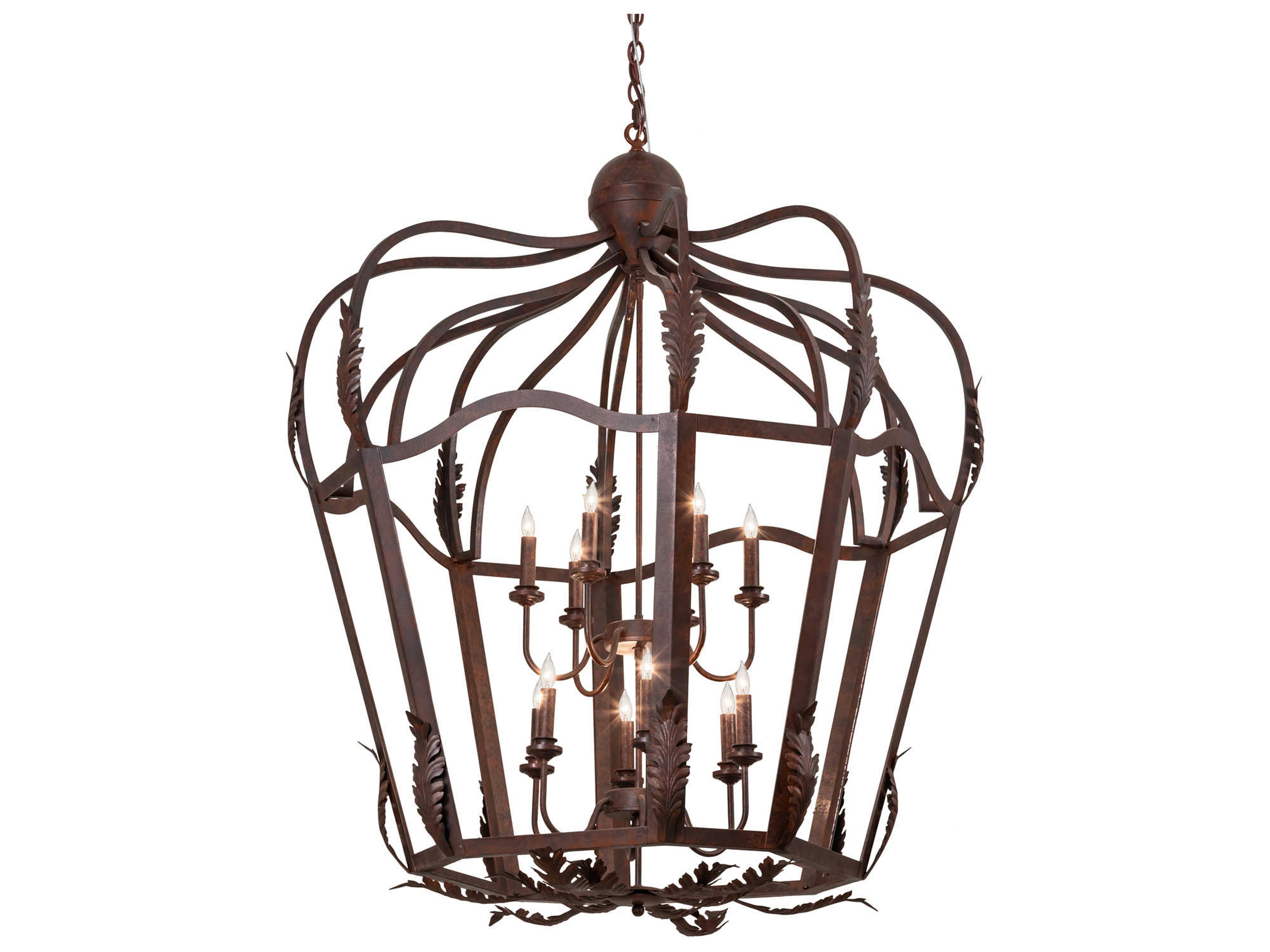 Citadel 12-Light Rust Brown Candelabra Chandelier