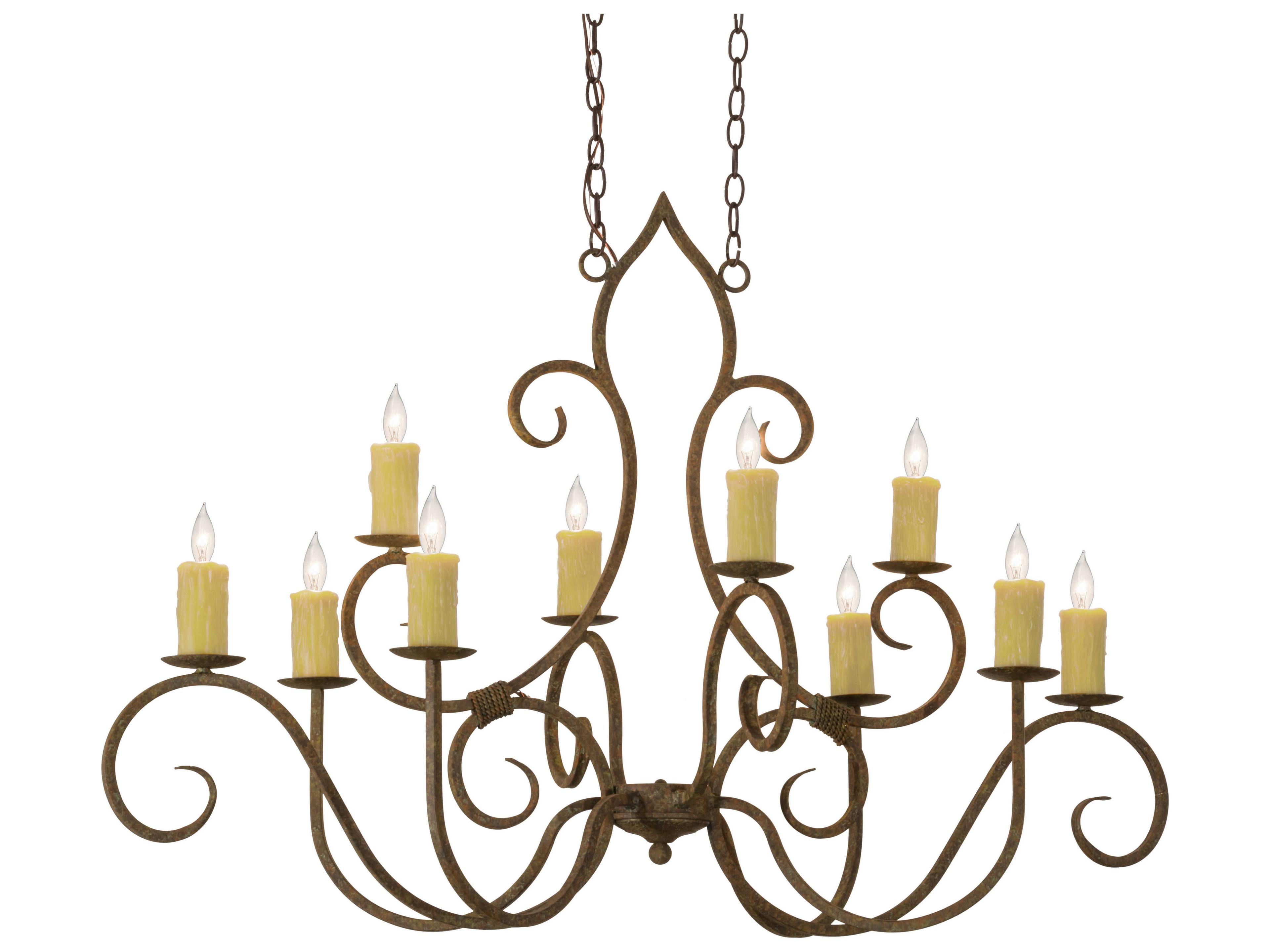 Clifton 10-Light Organic Rust Brown Candelabra Tiered Chandelier