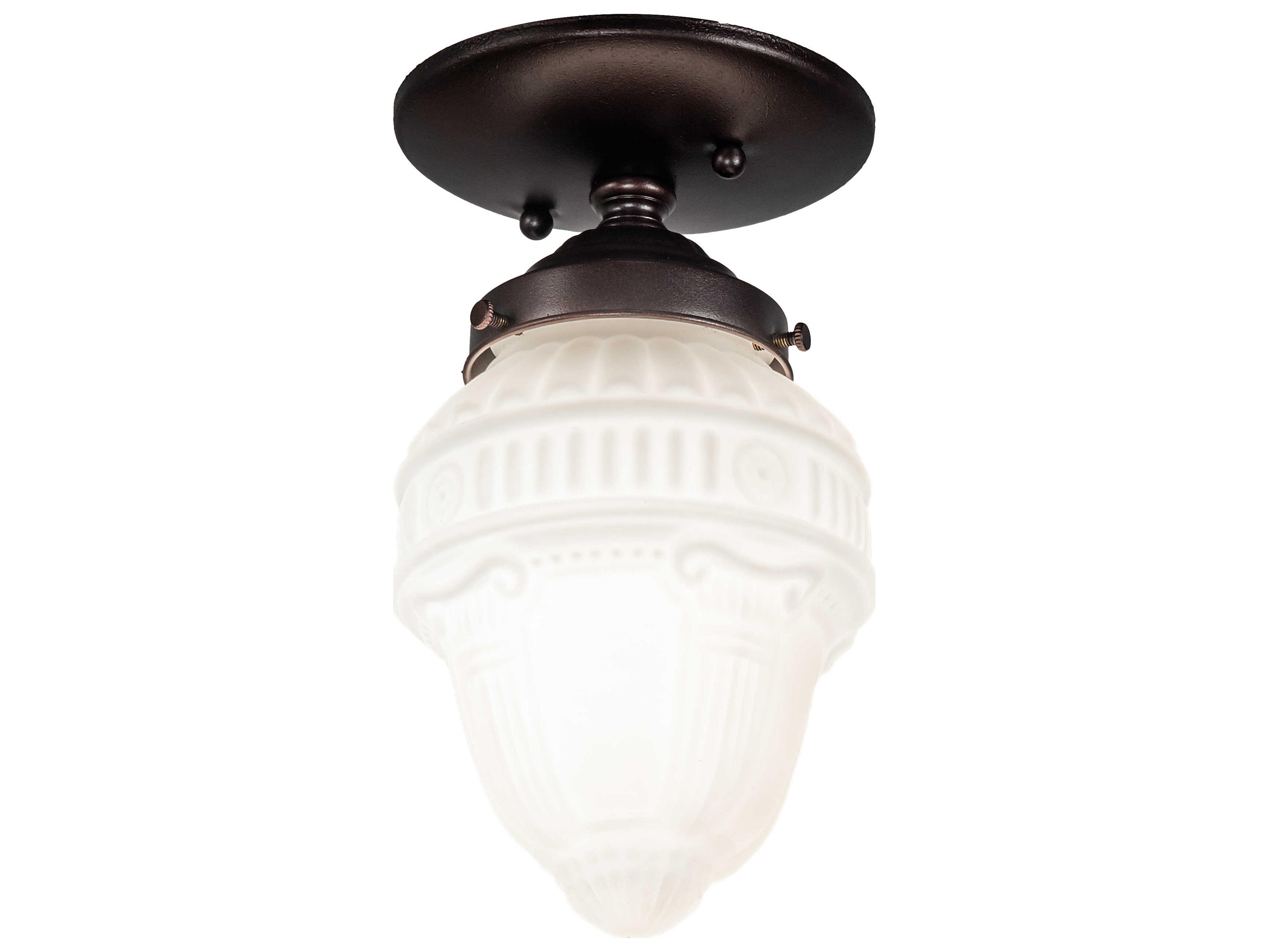 Colonnade 1-Light Mahogany Bronze Glass Flush Mount