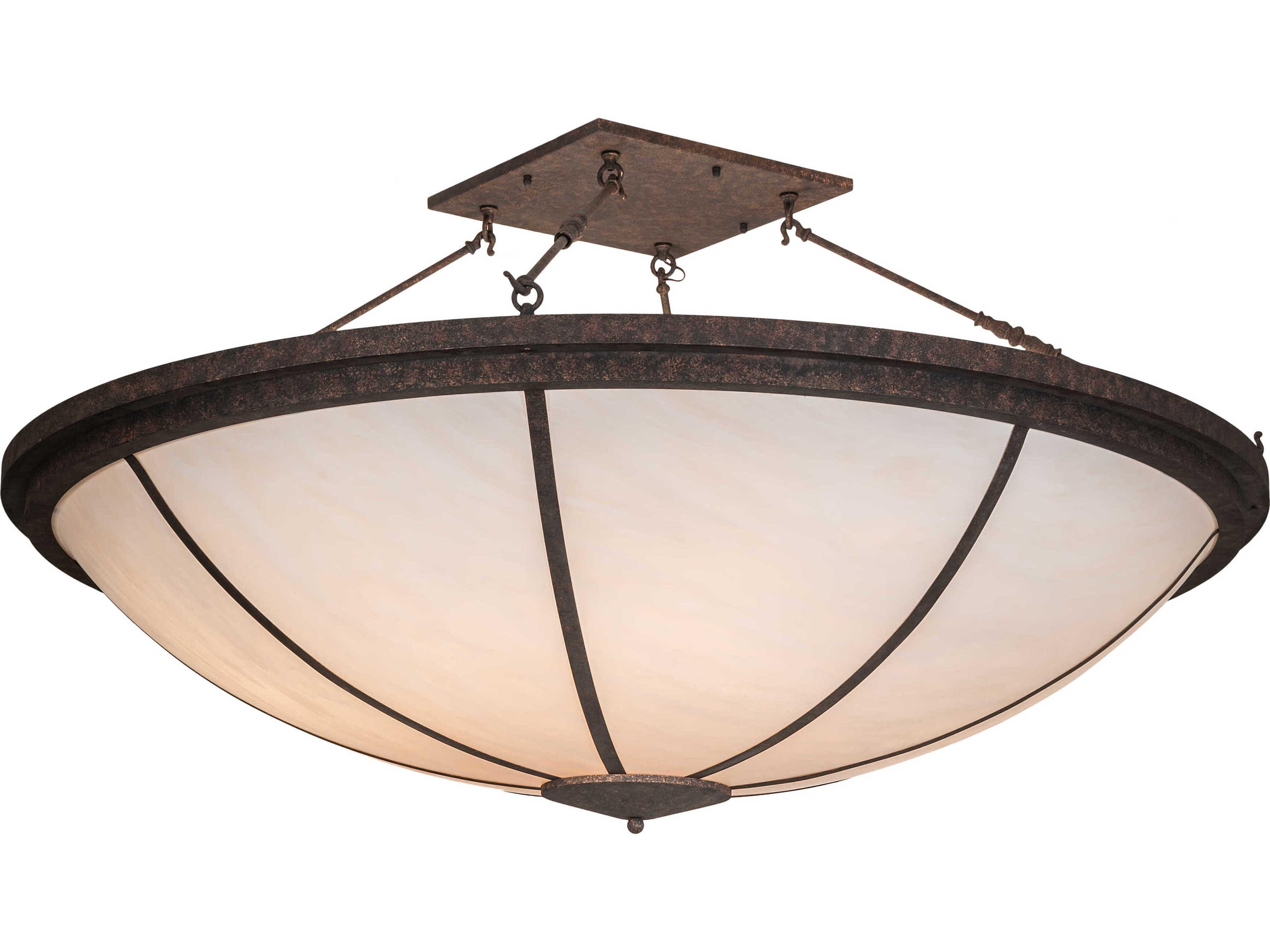 Commerce 8-Light Chocolate Beige Brown Bowl Semi Flush Mount