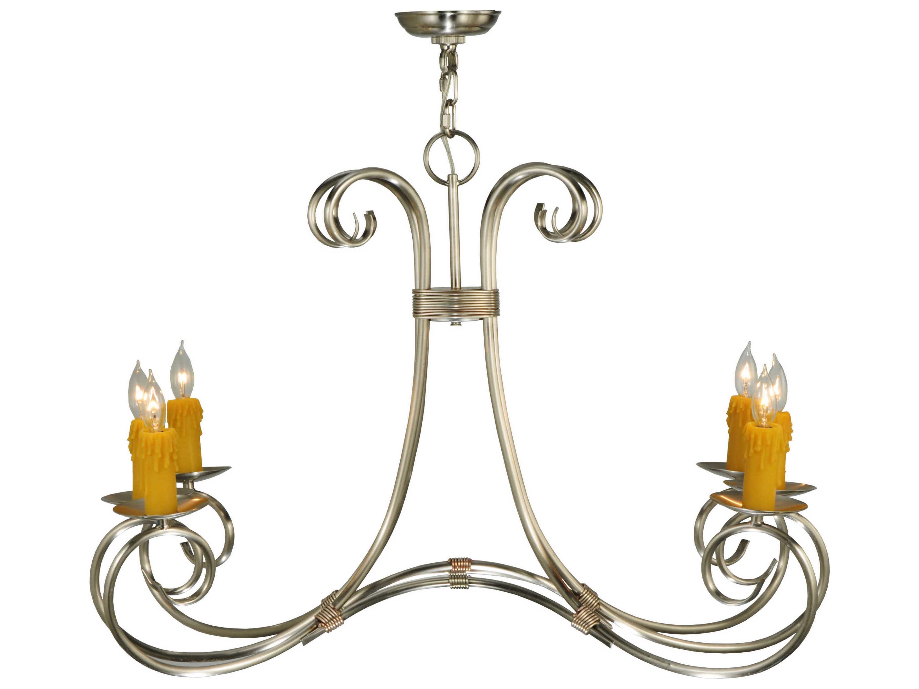 Contemporary 6-Light Nickel Chandelier
