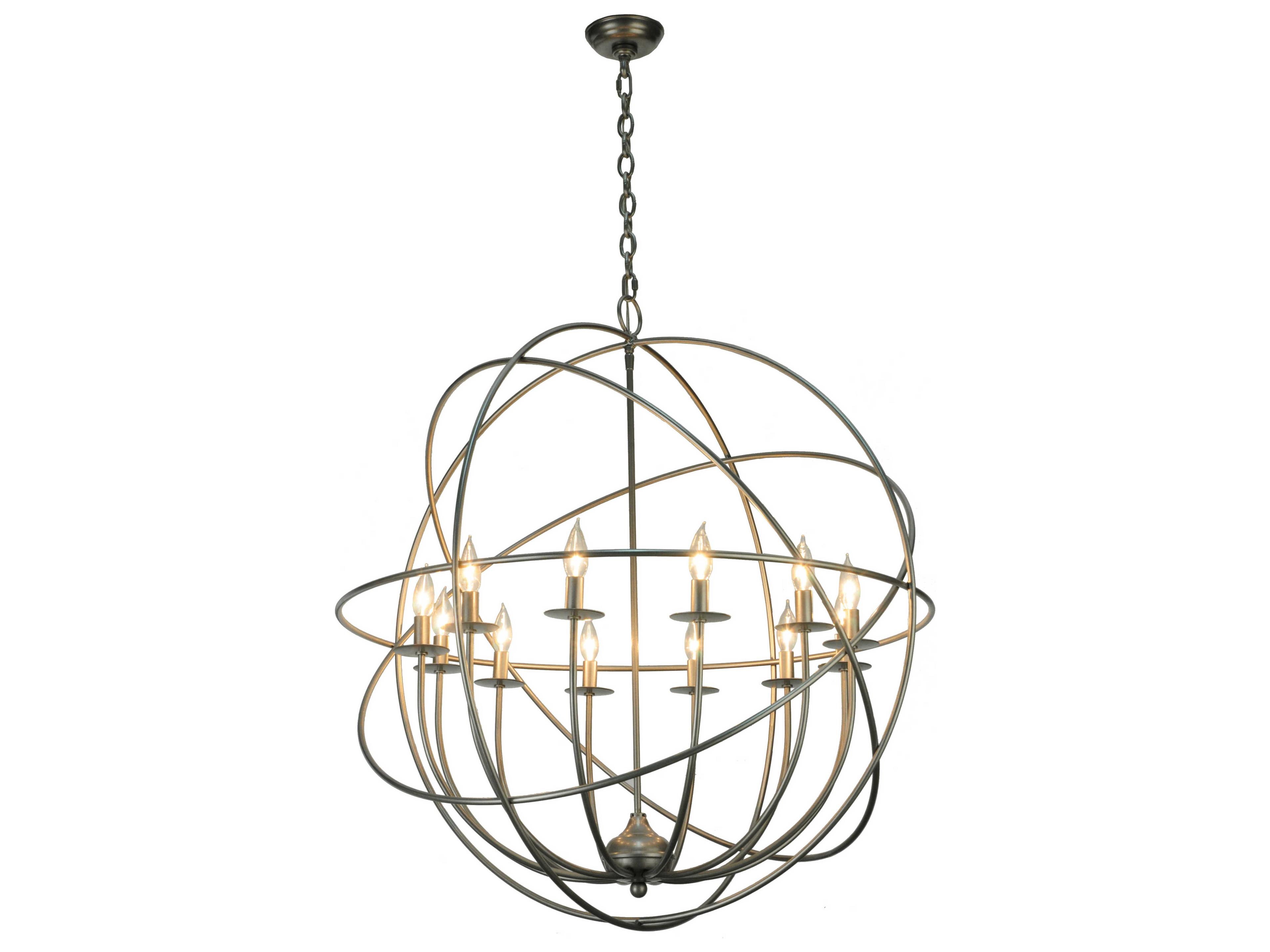 Contemporary 12-Light Gold Candelabra Chandelier
