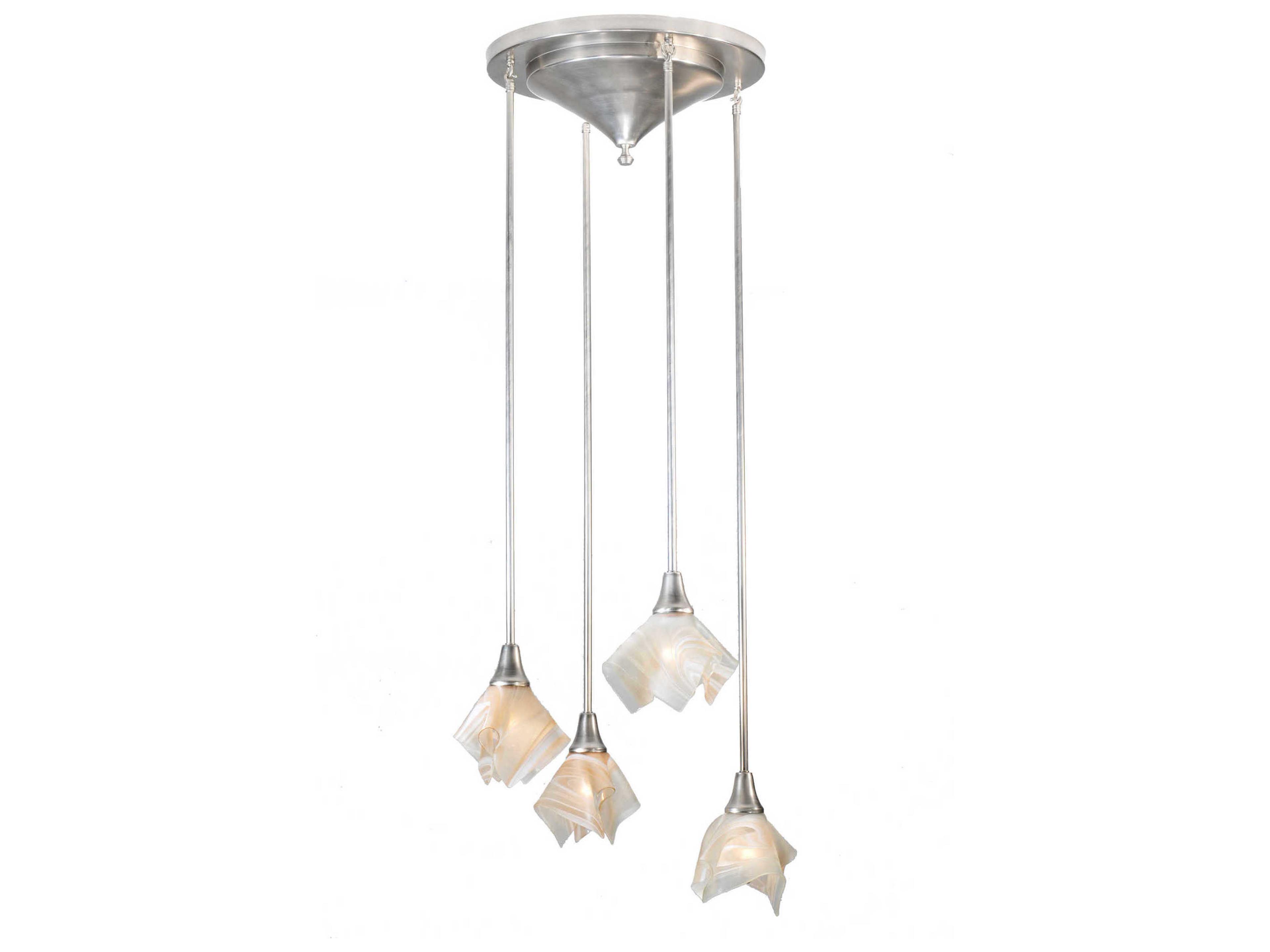 Contemporary 4-Light Nickel Flush Mount