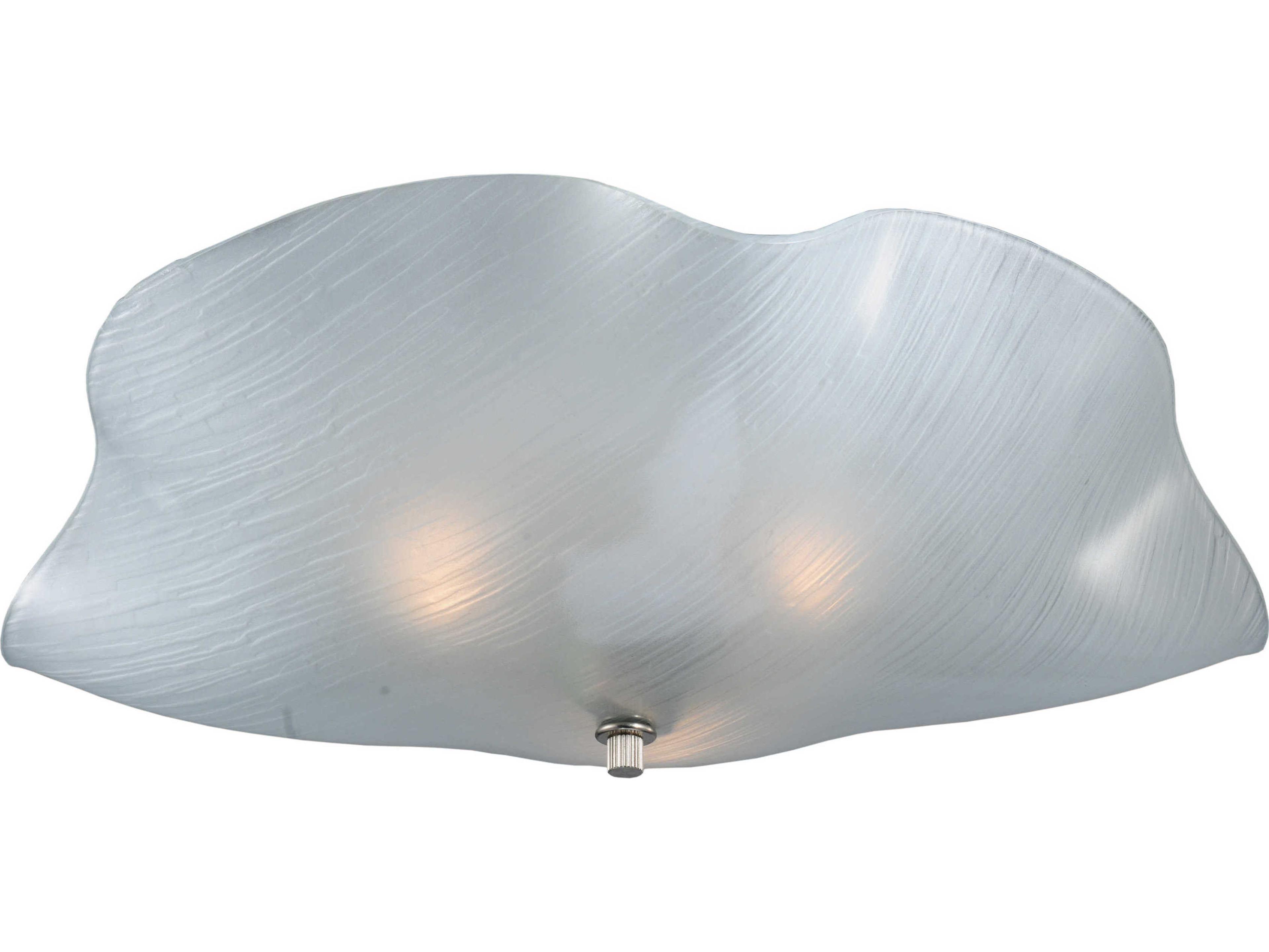 Contemporary 3-Light White Glass Flush Mount