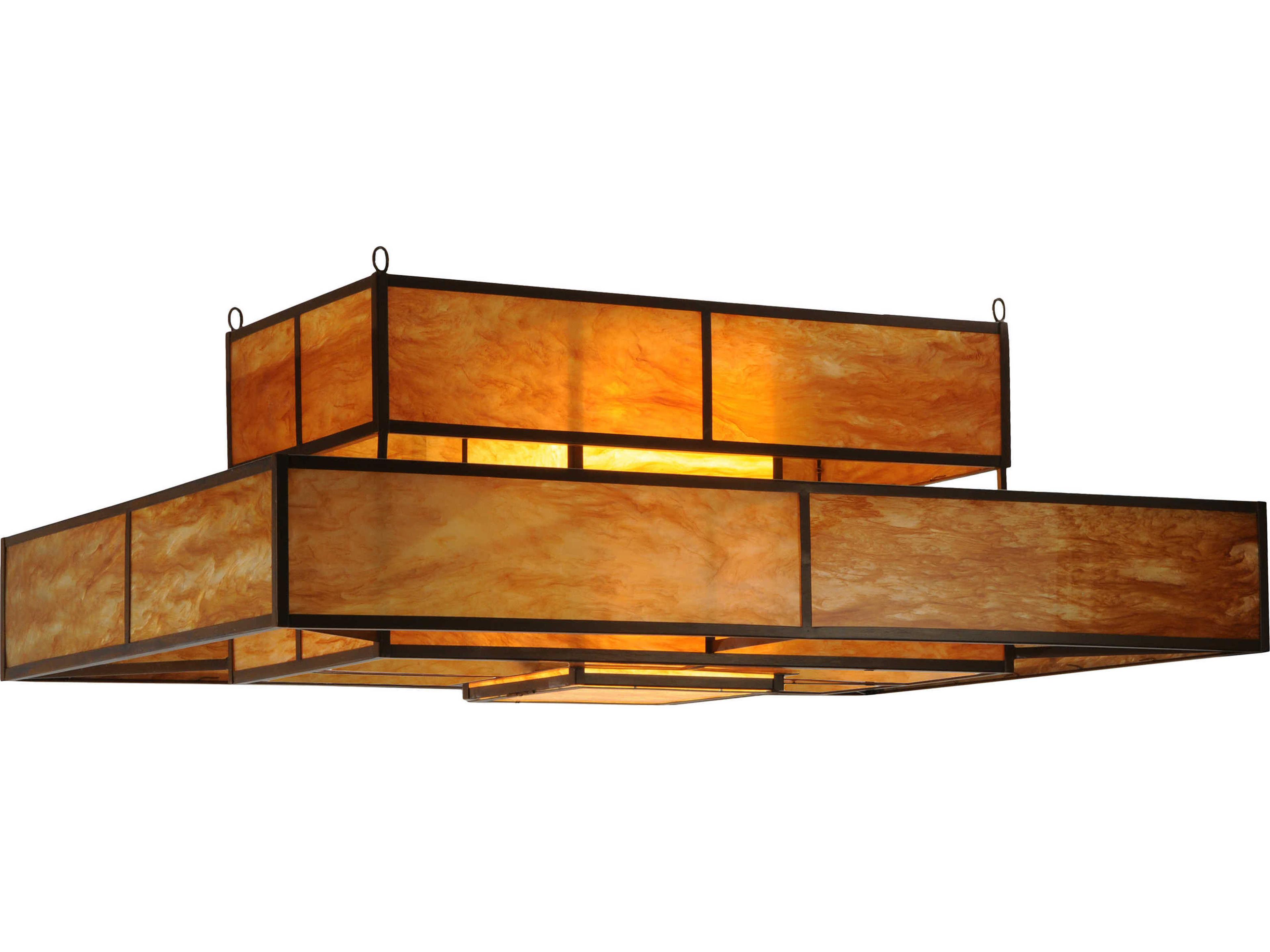 Contemporary 8-Light Black Geometric Flush Mount