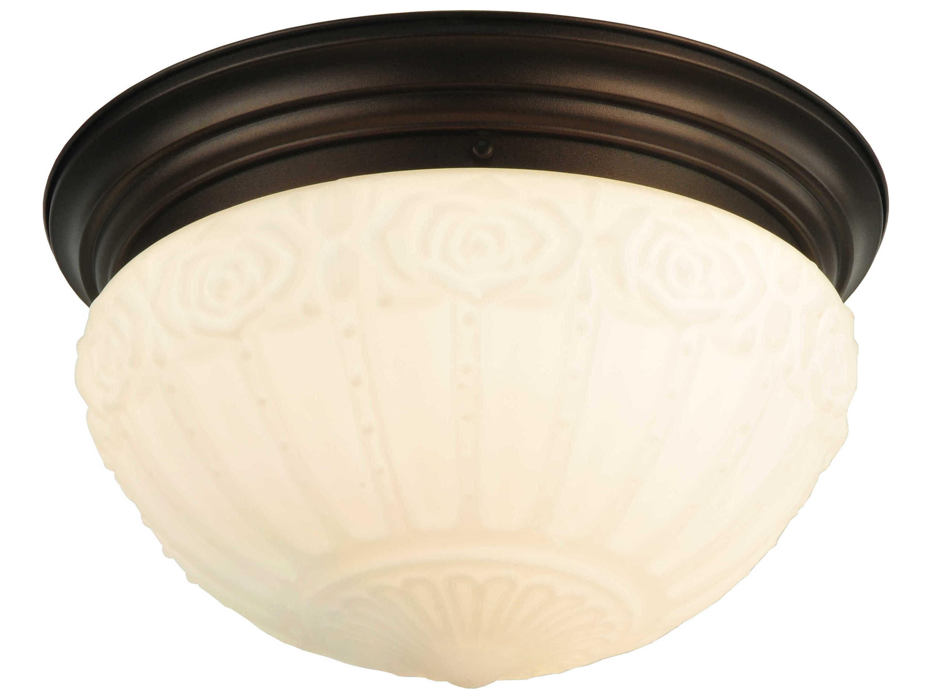 Contemporary 3-Light Brown Bowl Flush Mount