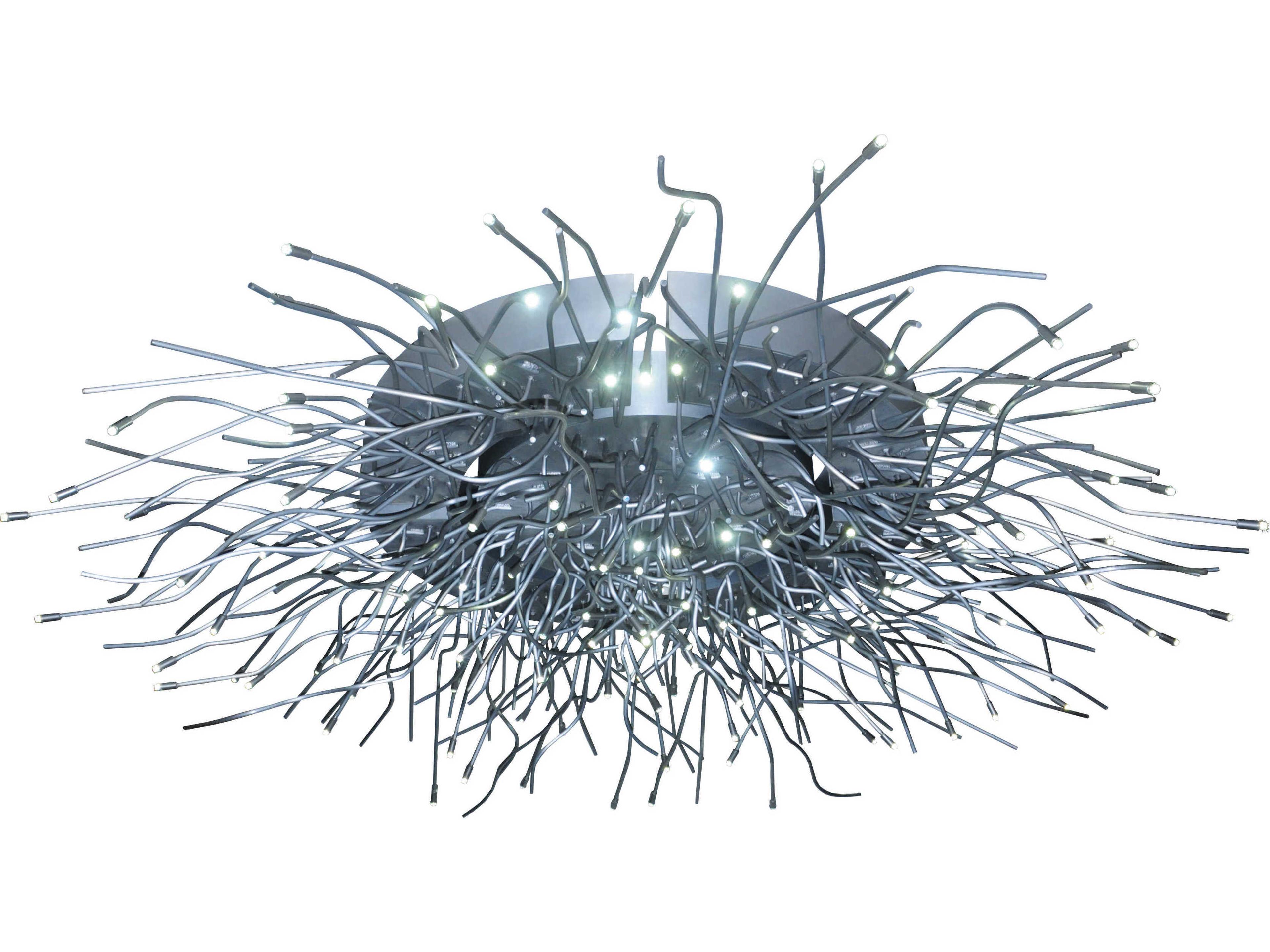 Contemporary 1-Light Gray LED Sputnik Flush Mount