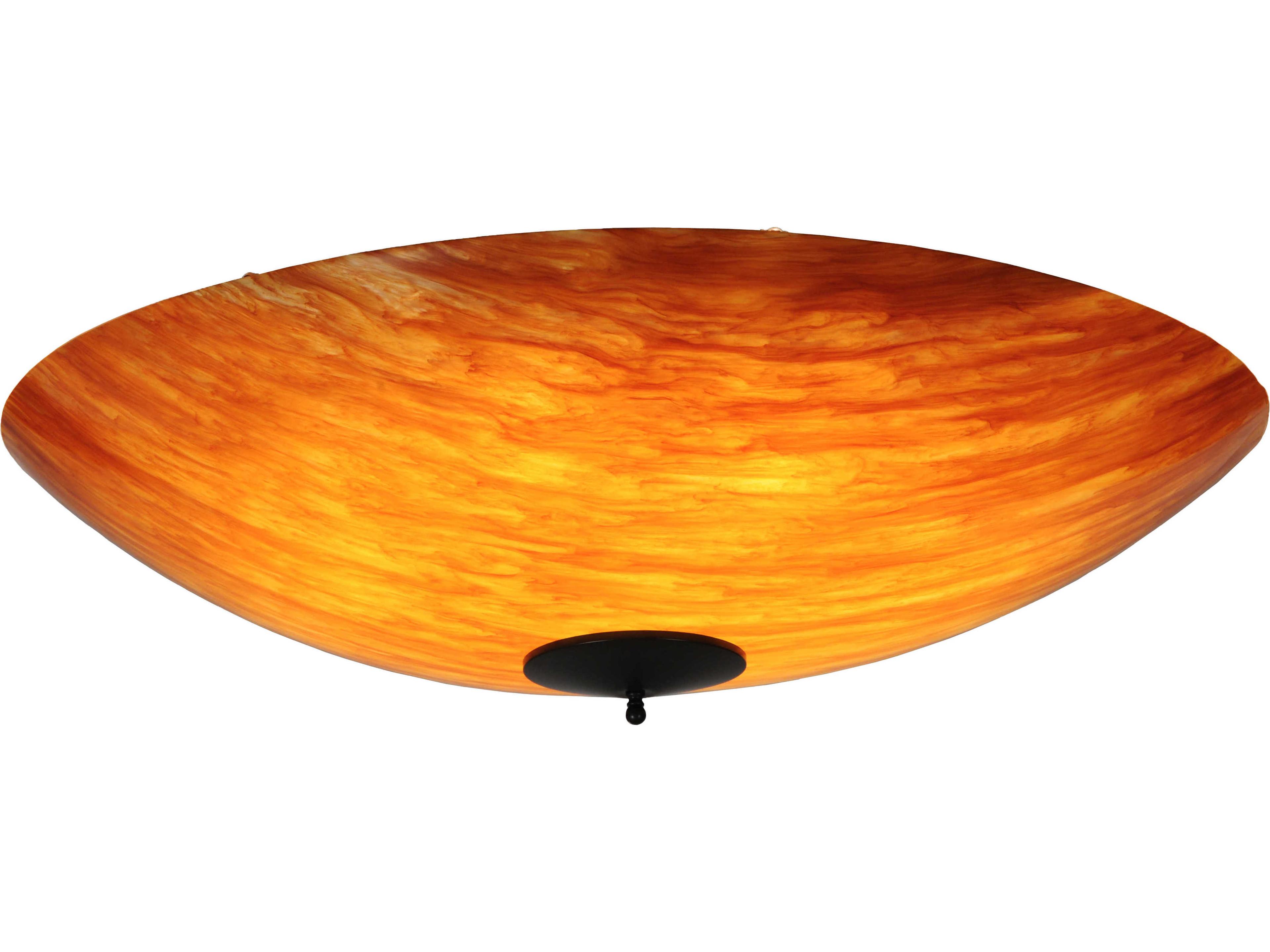 Contemporary 12-Light Bronze Bowl Flush Mount