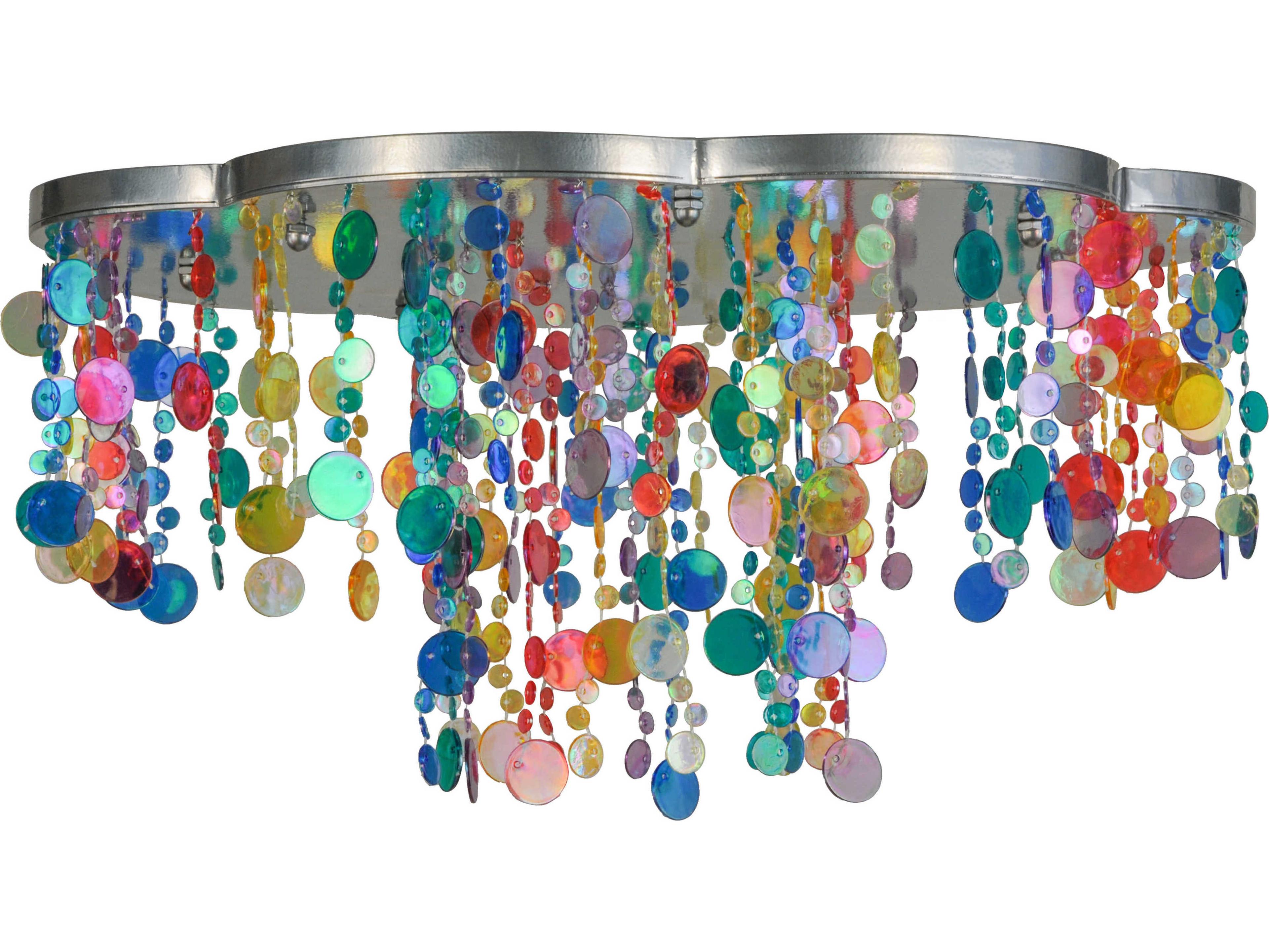 Contemporary 2-Light Chrome Crystal Round Flush Mount