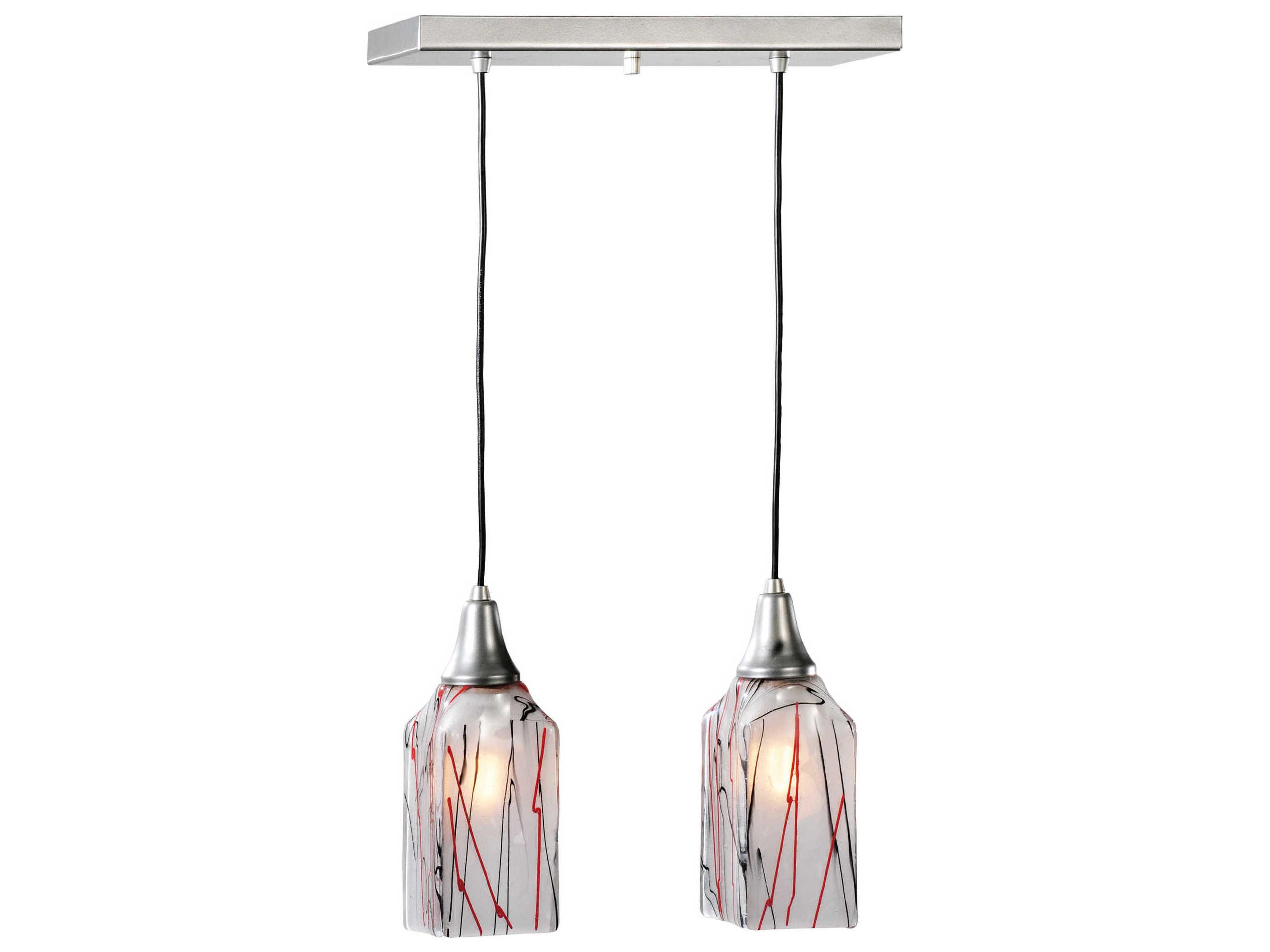 Contemporary 2-Light Nickel Island Pendant
