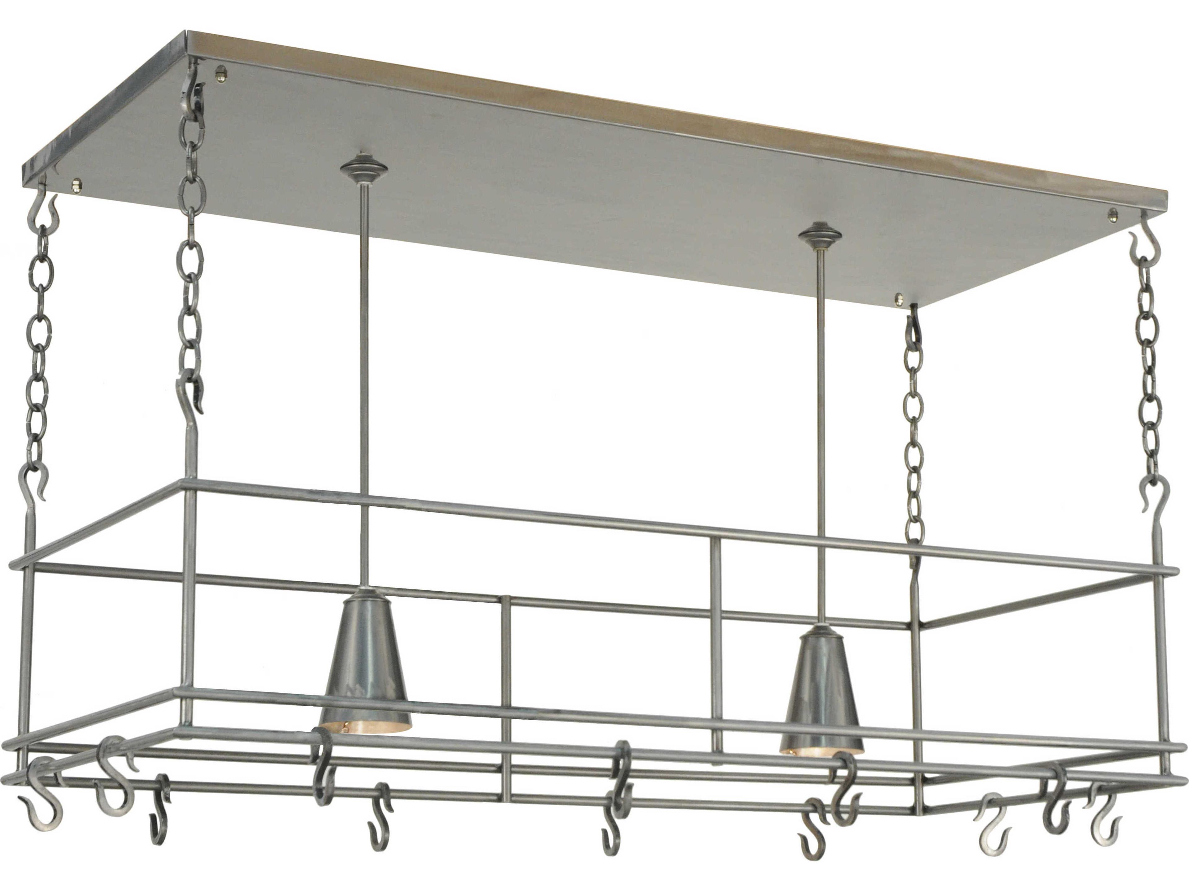 Contemporary 2-Light Steel Island Pendant