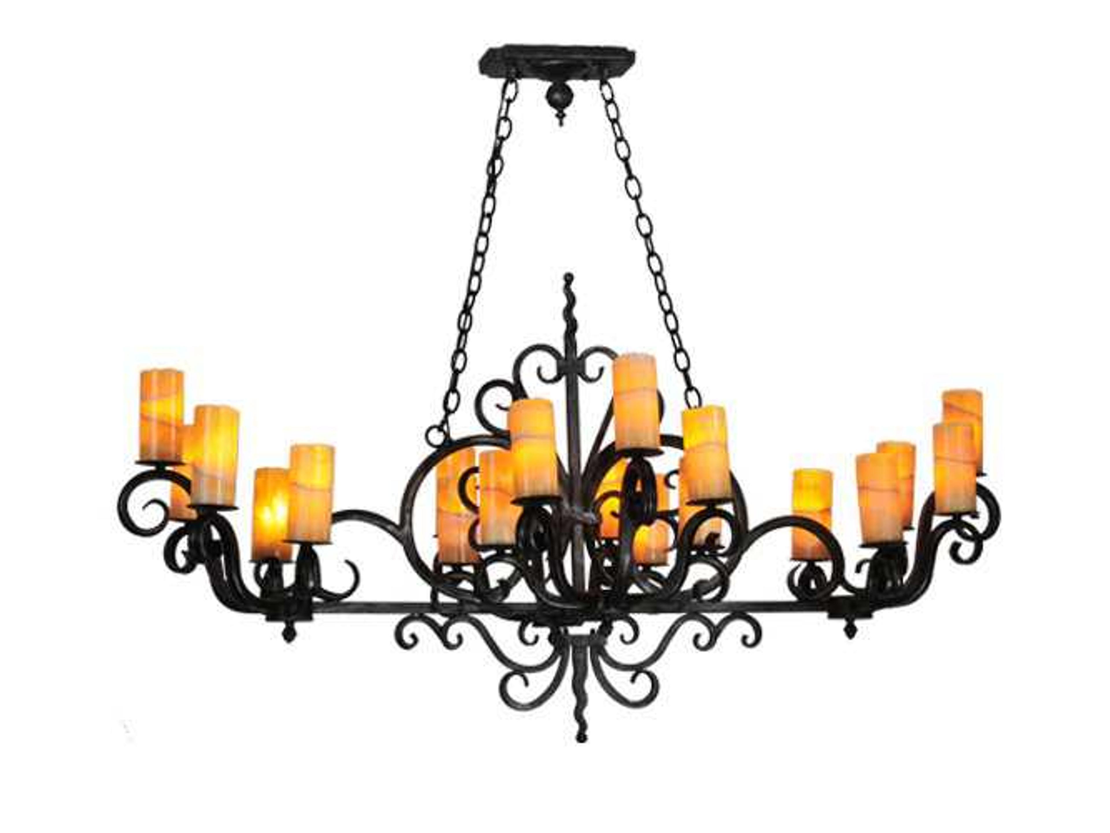Kean 20-Light Black Cylinder Lantern Chandelier