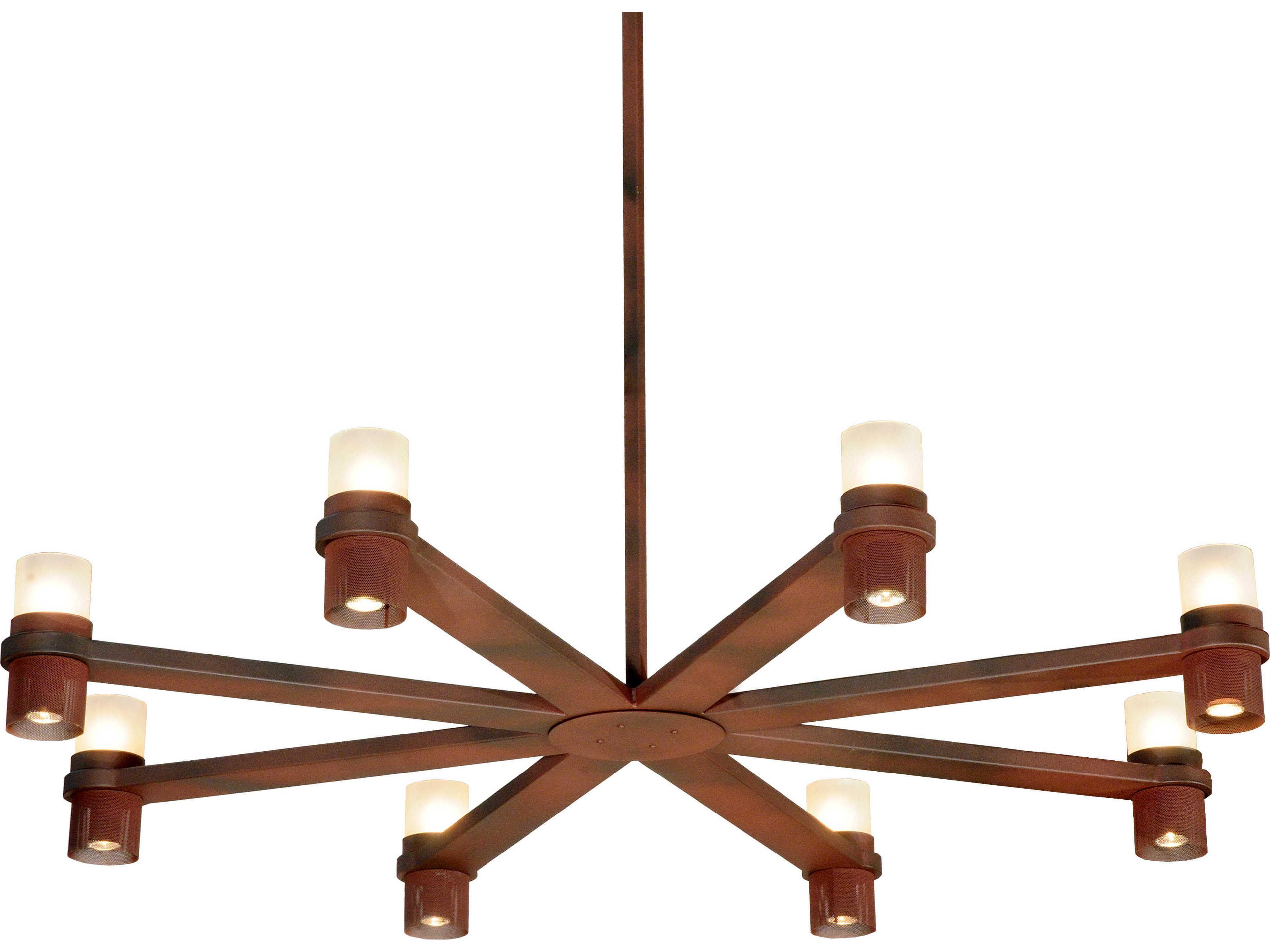 Contemporary 8-Light Brown Glass Sputnik Chandelier